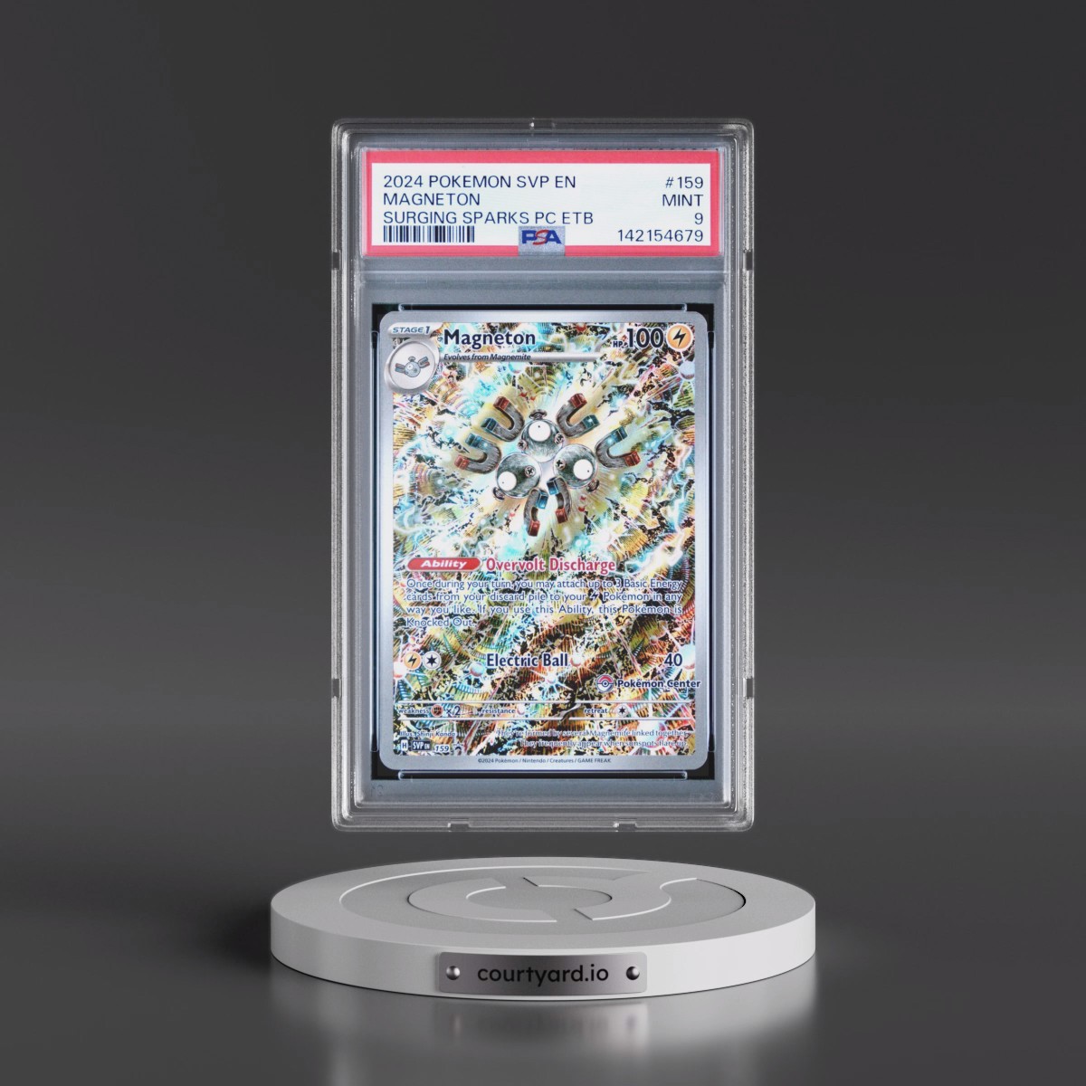 2024 Pokémon Svp EN-SV Black Star Promo #159 Magneton - Surging Sparks Pokemon Center Elite Trainer Box (PSA 9 MINT)