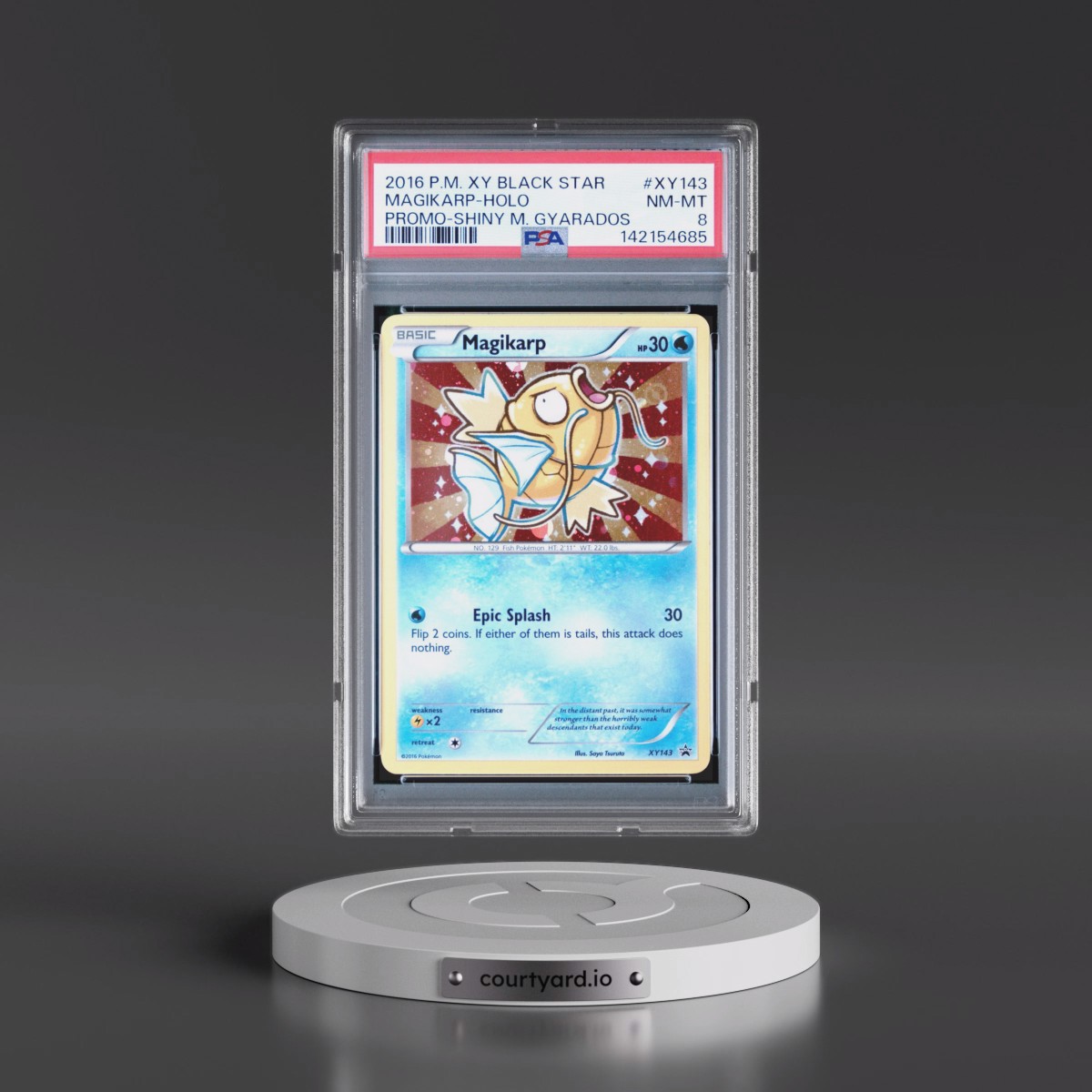 2016 Pokémon XY Black Star Promo #XY143 Magikarp - Holo Shiny Mega Gyarados (PSA 8 NM-MT)