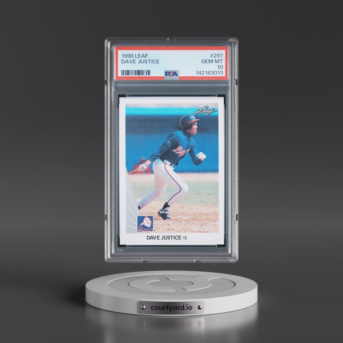 1990 Leaf #297 Dave Justice (PSA 10 GEM MINT)