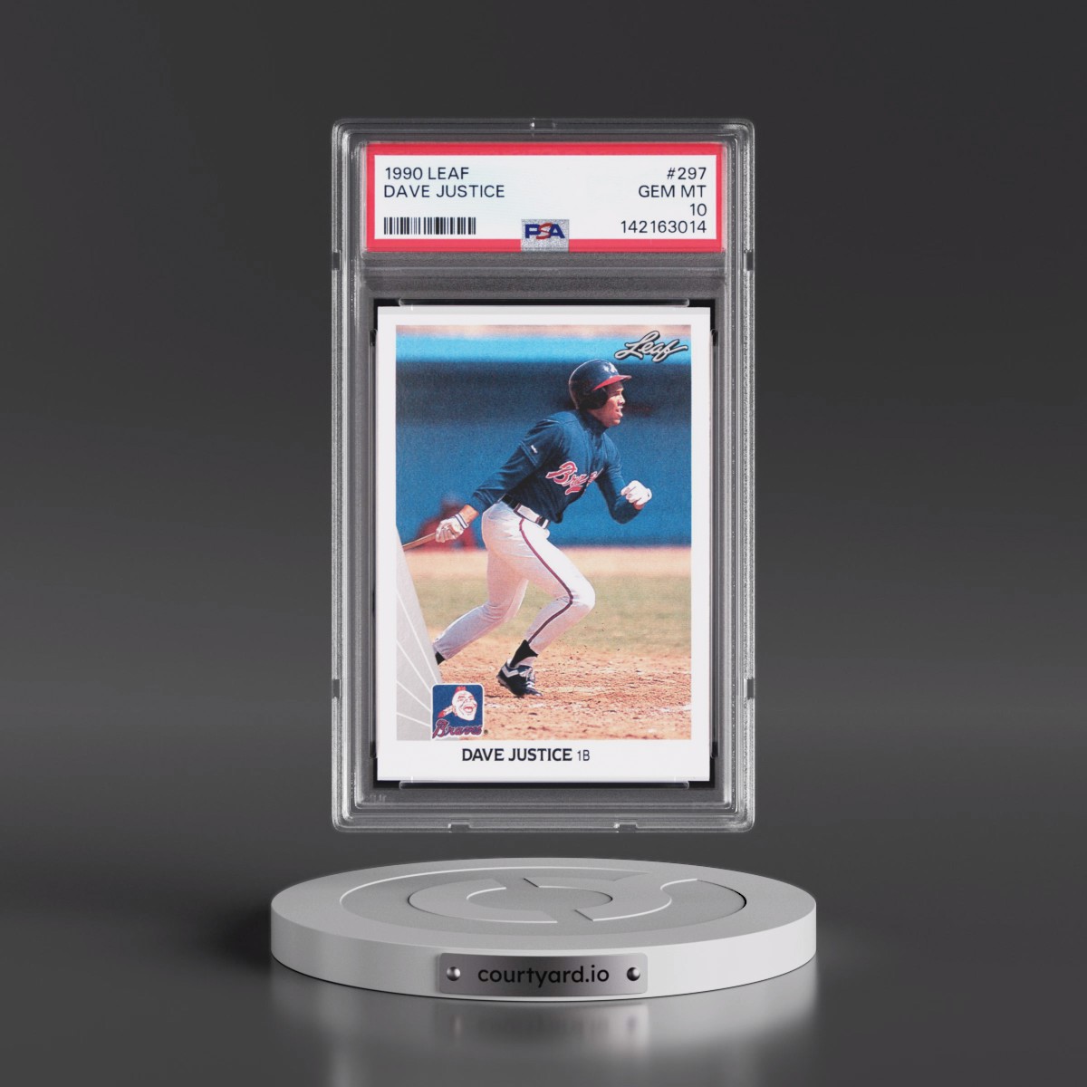 1990 Leaf #297 Dave Justice (PSA 10 GEM MINT)
