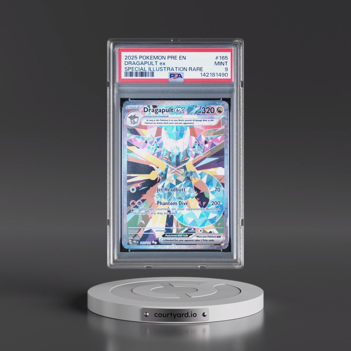 2025 Pokémon Pre EN-Prismatic Evolutions #165 Dragapult EX - Holo Special Illustration Rare (PSA 9 MINT)