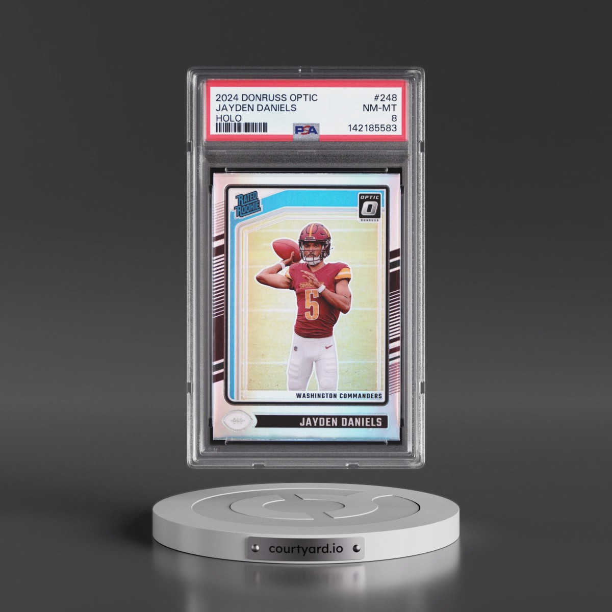 2024 Panini Donruss Optic #248 Jayden Daniels - Holo (PSA 8 NM-MT)