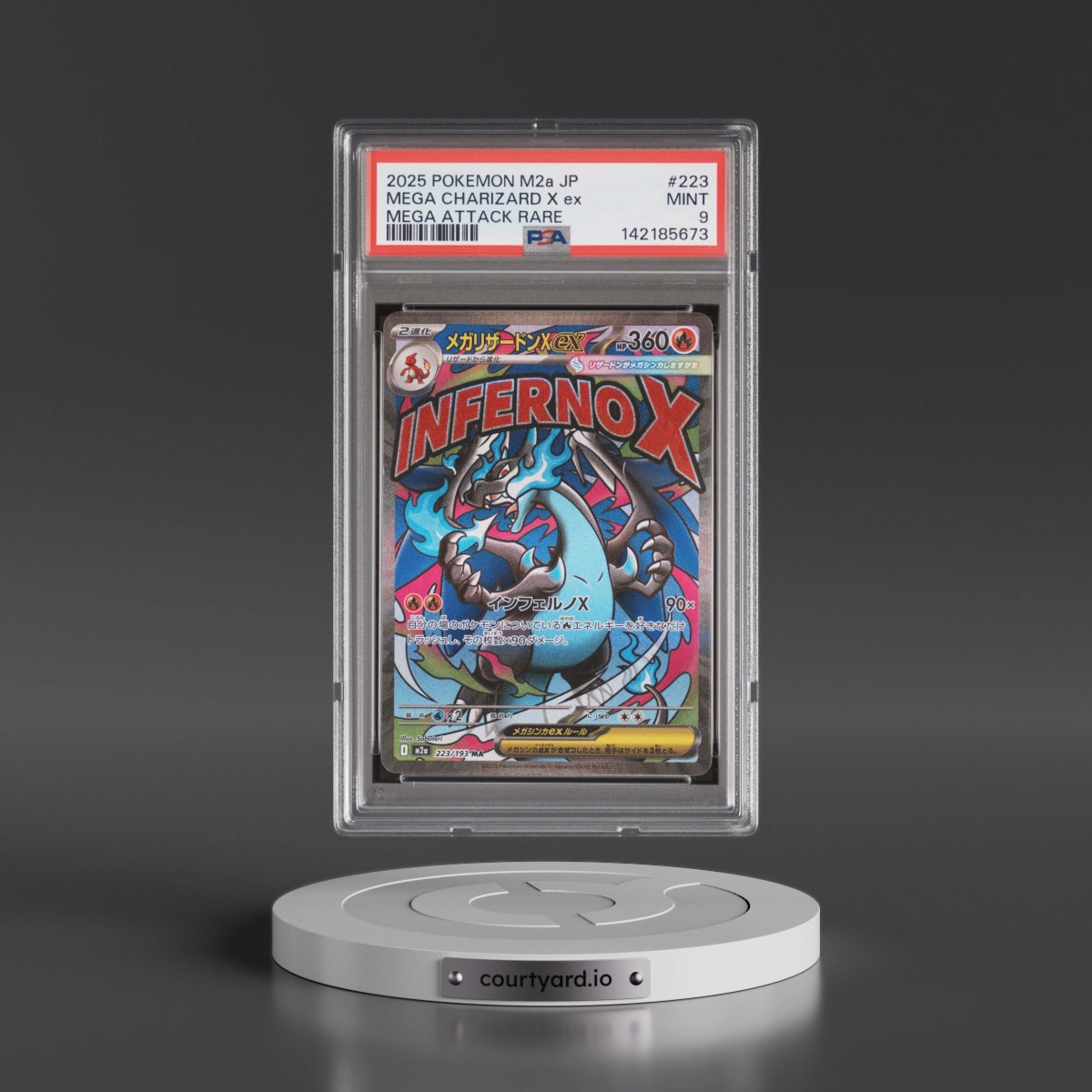 2025 Pokémon M2a-Mega Dream EX #223 Mega Charizard X EX - Holo Mega Attack Rare (PSA 9 MINT)