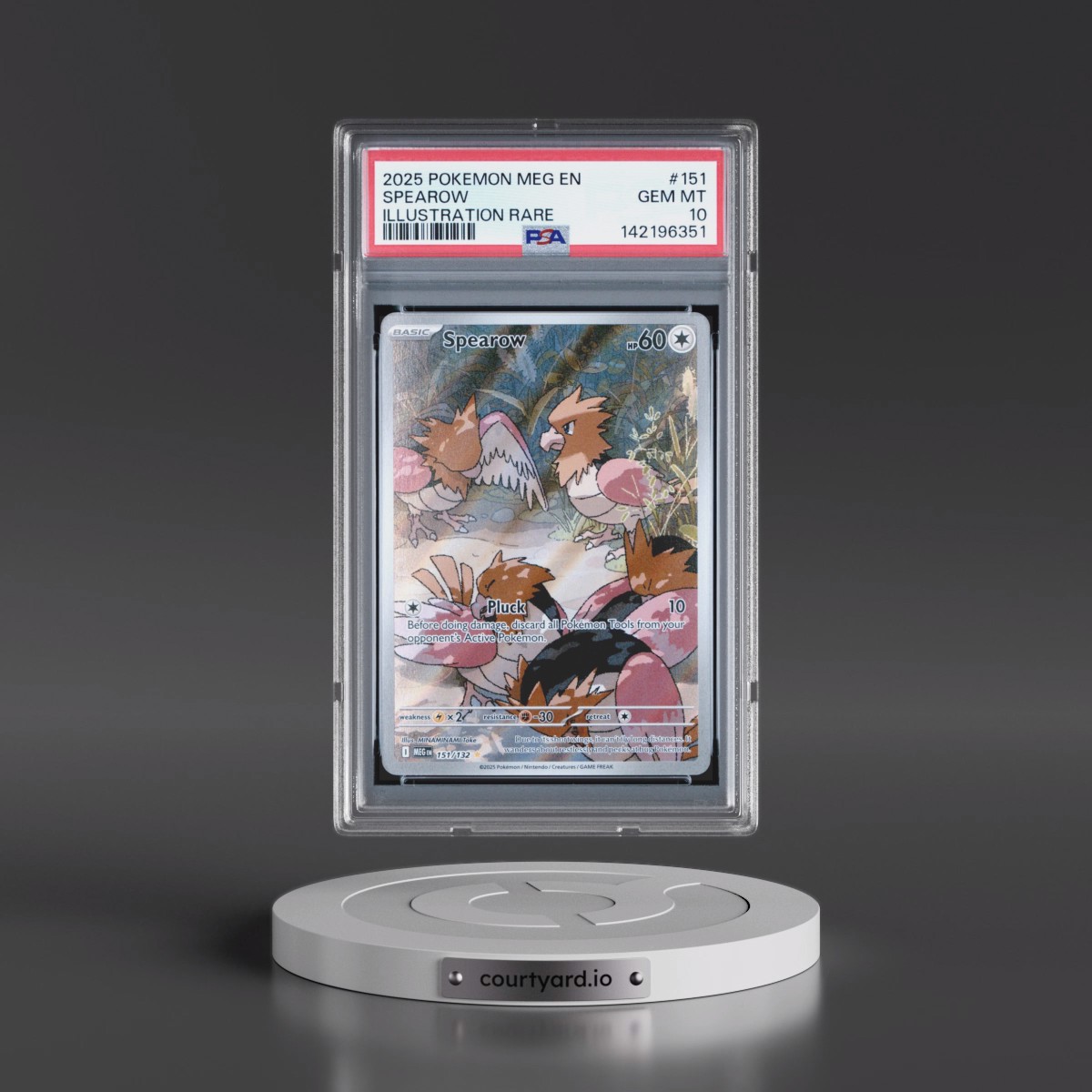 2025 Pokémon Meg EN-Mega Evolution #151 Spearow - Illustration Rare (PSA 10 GEM MINT)