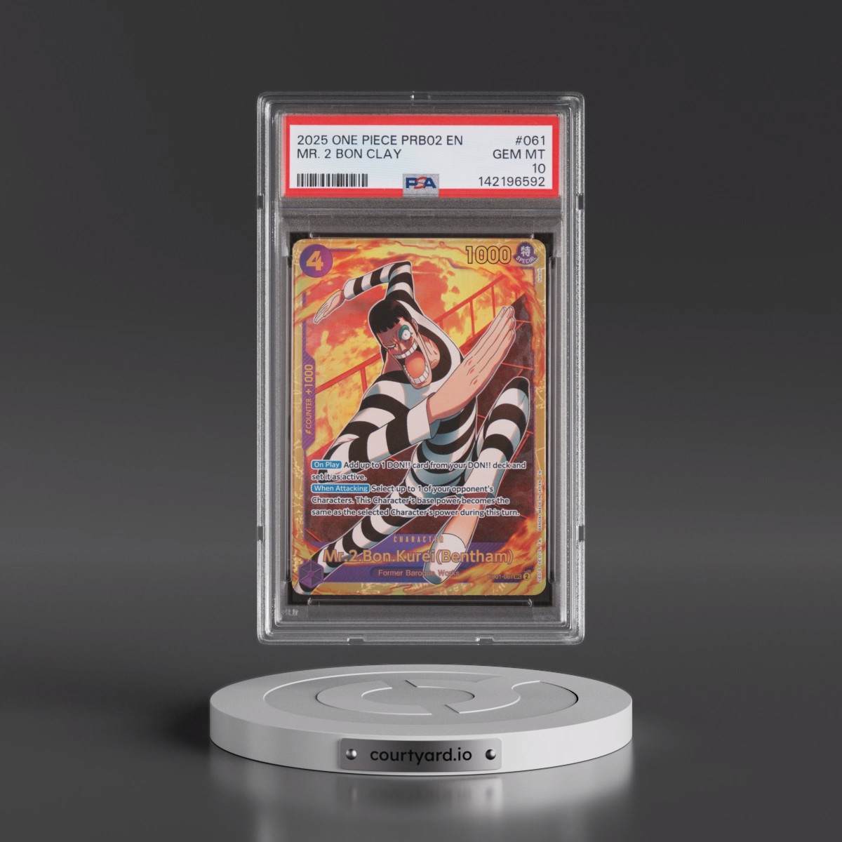 2025 One Piece PRB02-Premium Booster -One Piece Card the Best- Vol.2 #061 Mr. 2 Bon Clay (PSA 10 GEM MINT)