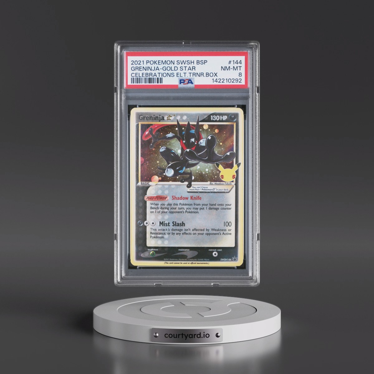 2021 Pokémon Swsh Black Star Promo #144 Greninja-Gold Star - Celebrations Elite Trainer Box (PSA 8 NM-MT)