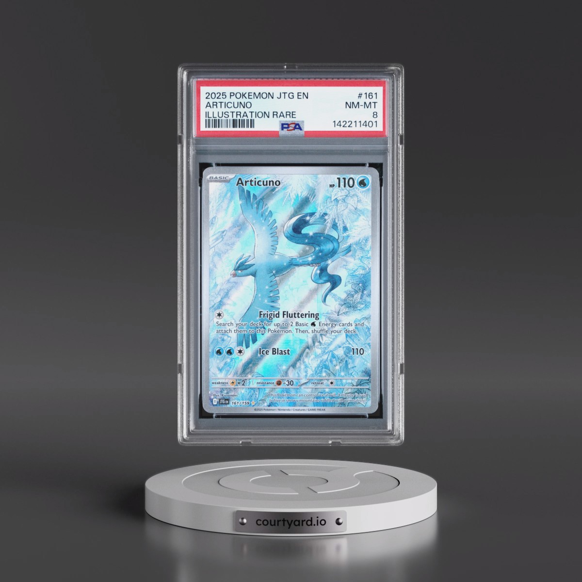 2025 Pokémon Jtg EN-Journey Together #161 Articuno - Illustration Rare (PSA 8 NM-MT)