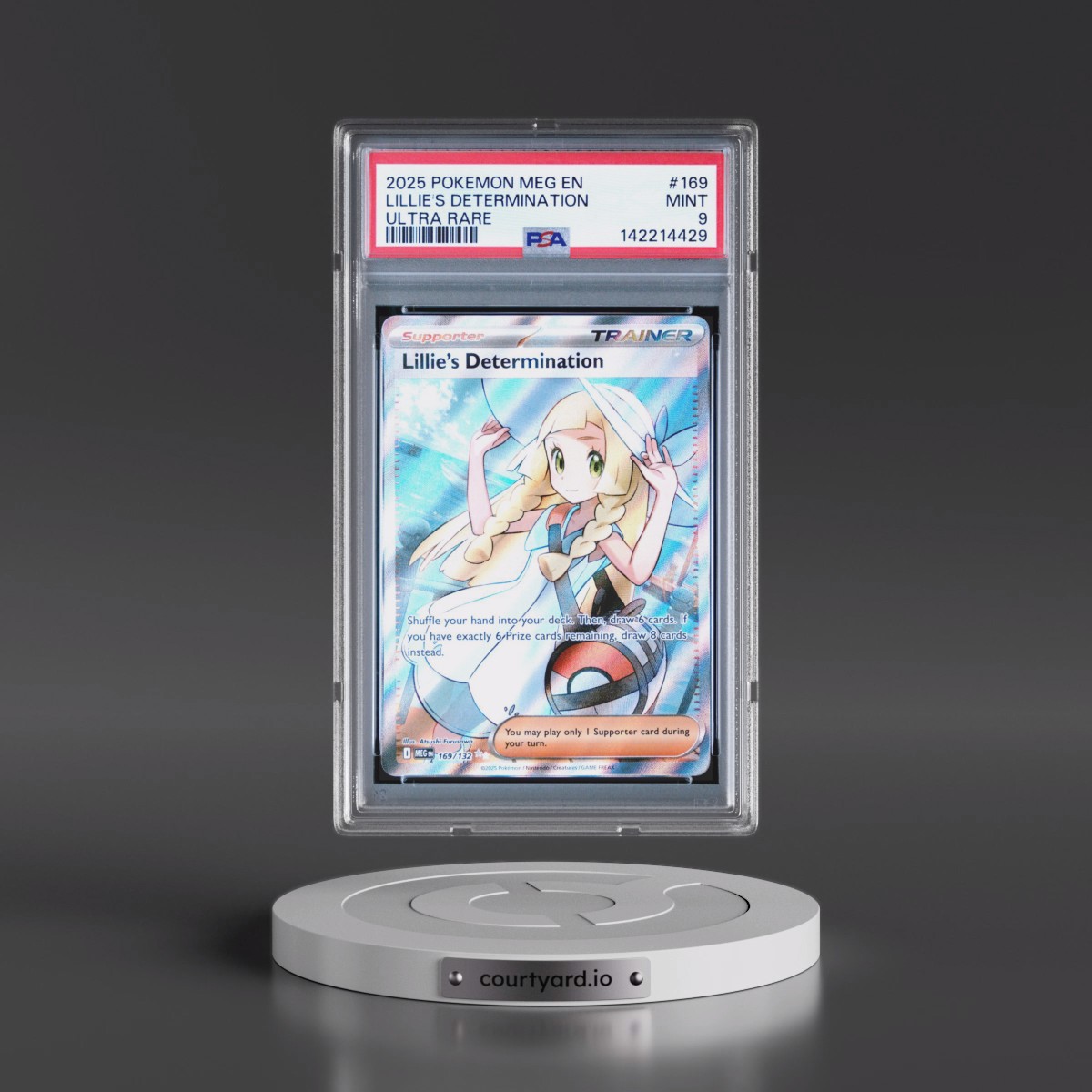 2025 Pokémon Meg EN-Mega Evolution #169 Lillie's Determination - Ultra Rare (PSA 9 MINT)