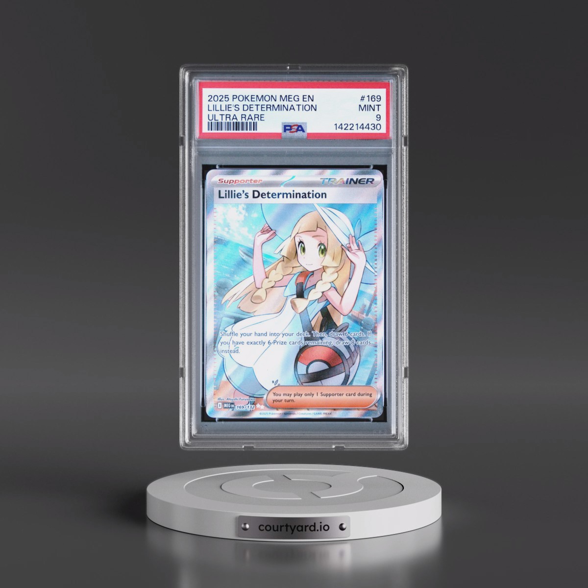 2025 Pokémon Meg EN-Mega Evolution #169 Lillie's Determination - Ultra Rare (PSA 9 MINT)