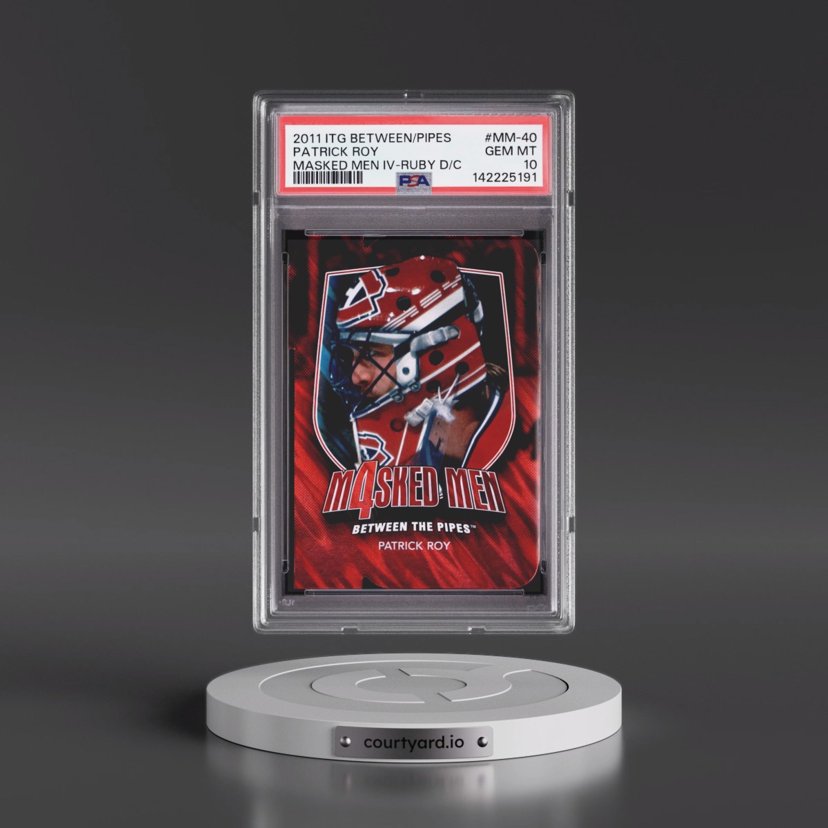 2011 Itg Between the Pipes Masked Men IV Patrick Roy - Ruby Die-Cut #MM-40 PSA 10