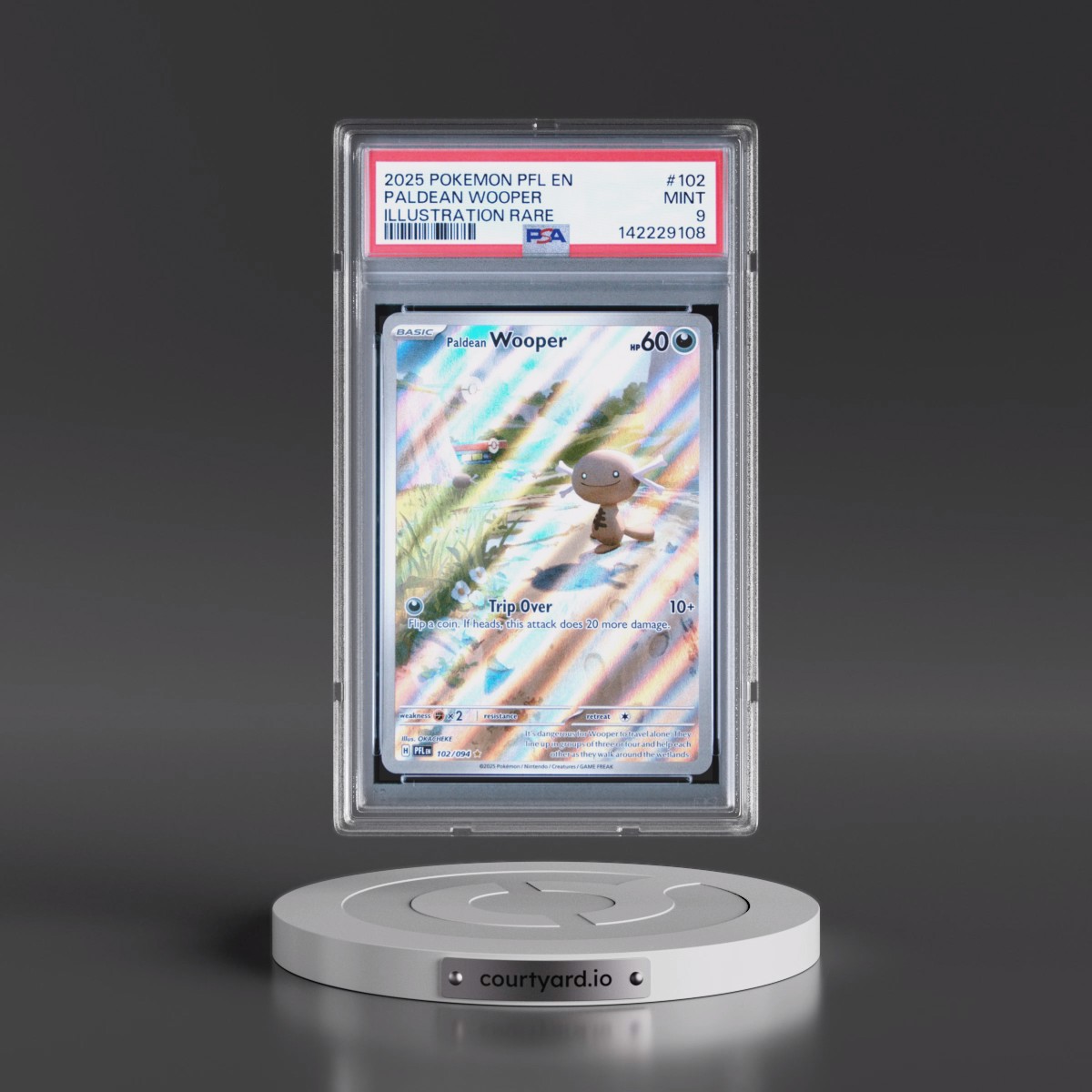 2025 Pokémon Pfl EN-Phantasmal Flames #102 Paldean Wooper - Illustration Rare (PSA 9 MINT)