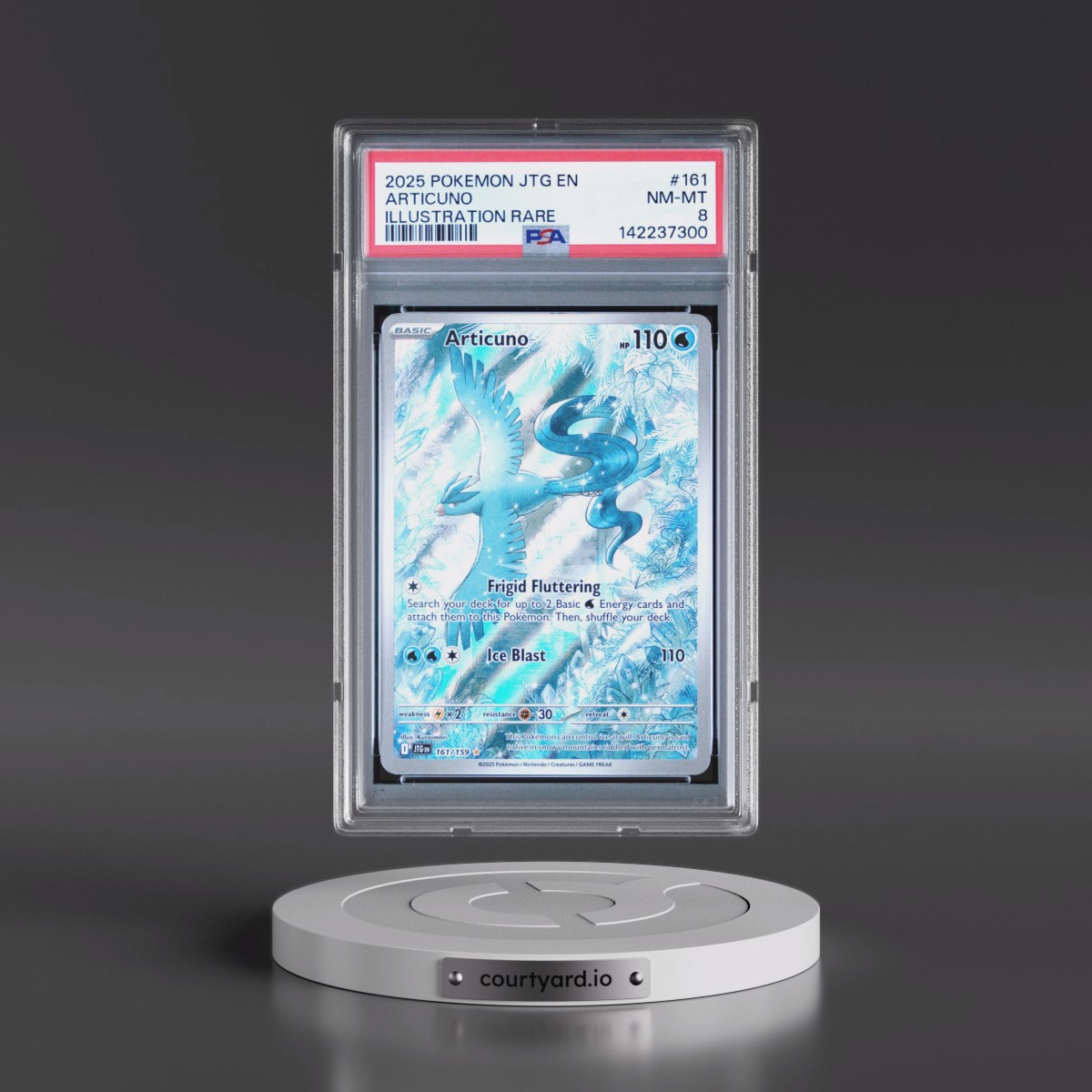2025 Pokémon Jtg EN-Journey Together #161 Articuno - Illustration Rare (PSA 8 NM-MT)