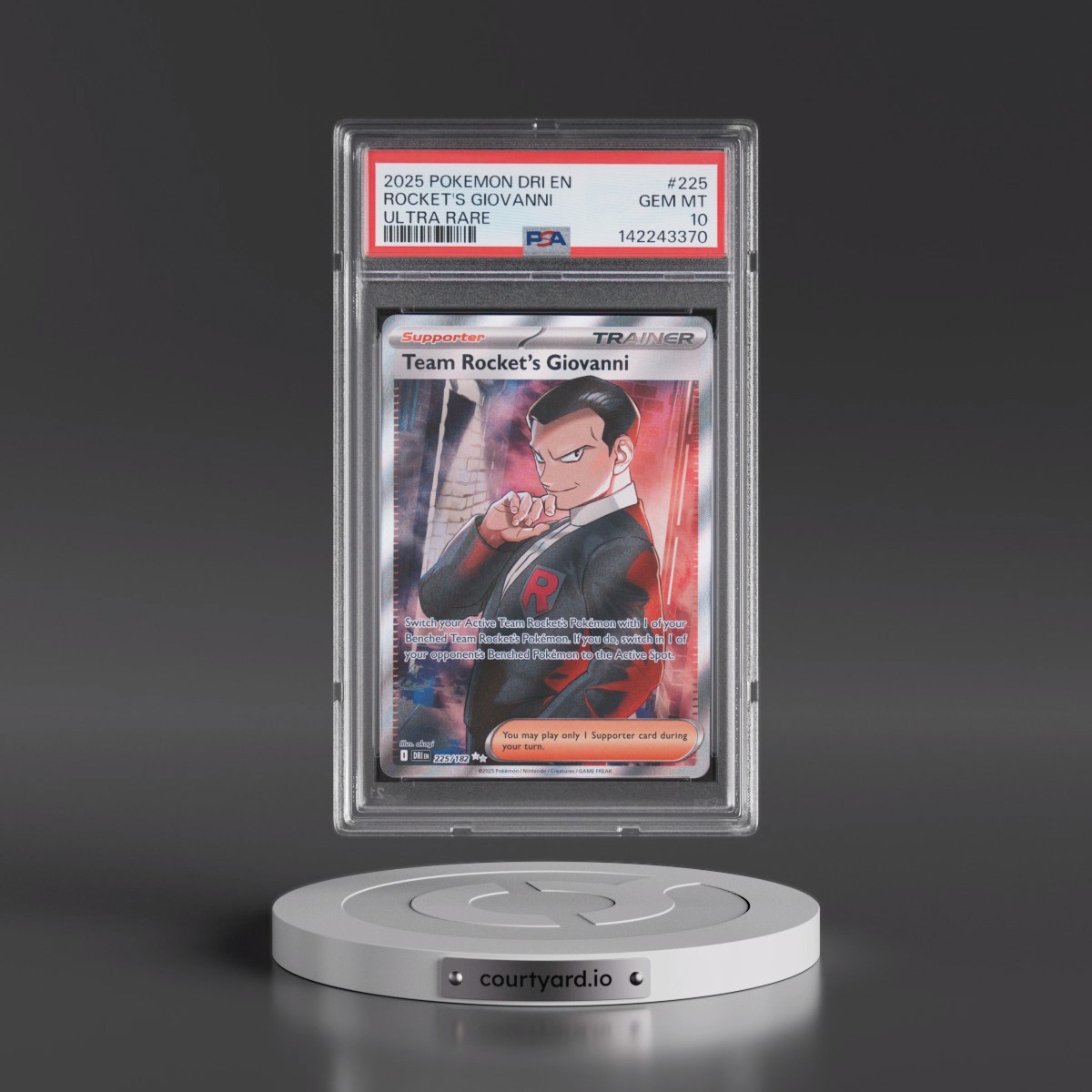 2025 Pokémon Dri EN-Destined Rivals #225 Team Rocket's Giovanni - Ultra Rare (PSA 10 GEM MINT)
