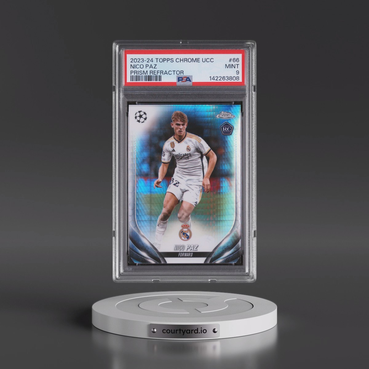 2023 Topps Chrome UEFA Club Competitions Nico Paz - Prism Refractor #66 PSA 9