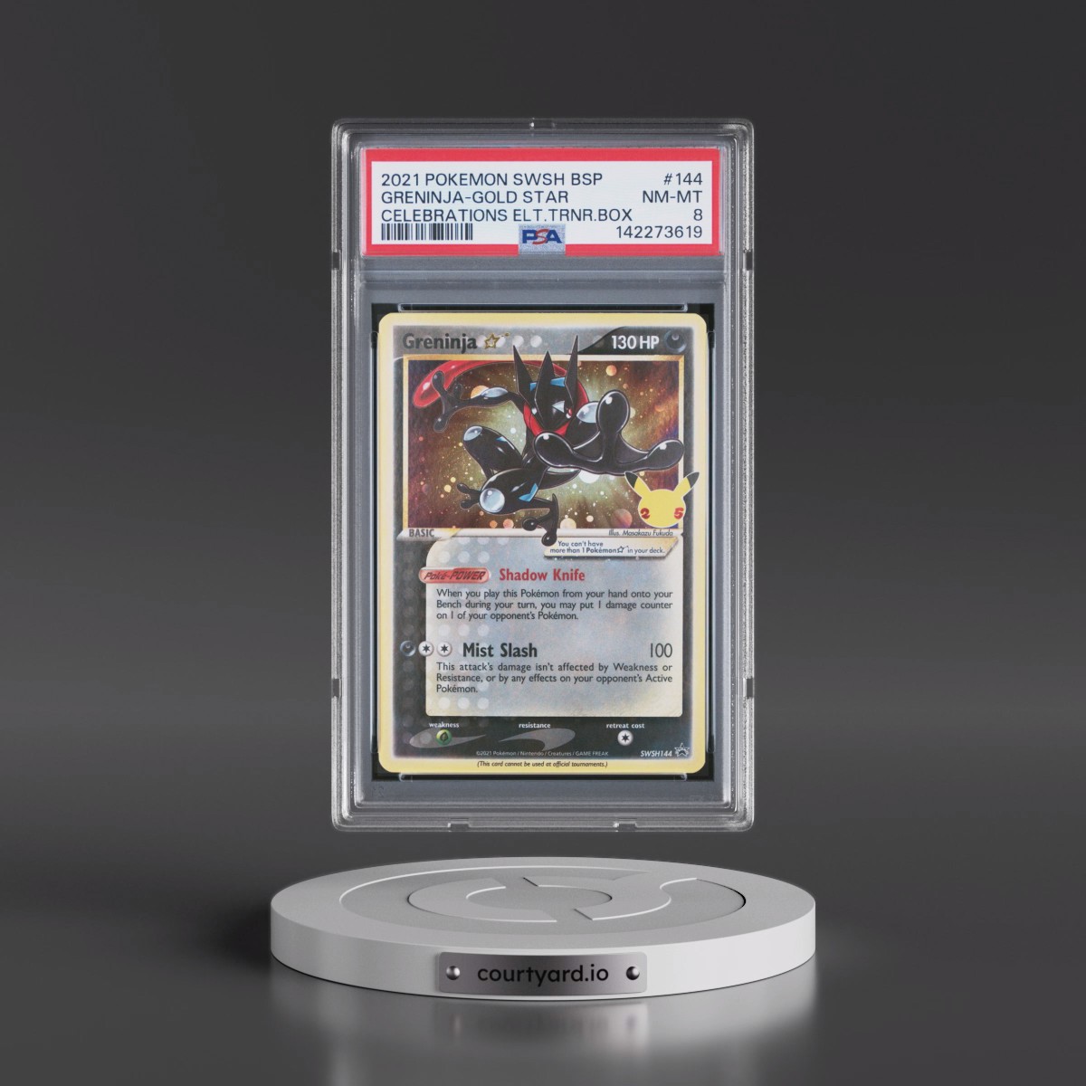 2021 Pokémon Swsh Black Star Promo #144 Greninja-Gold Star - Celebrations Elite Trainer Box (PSA 8 NM-MT)