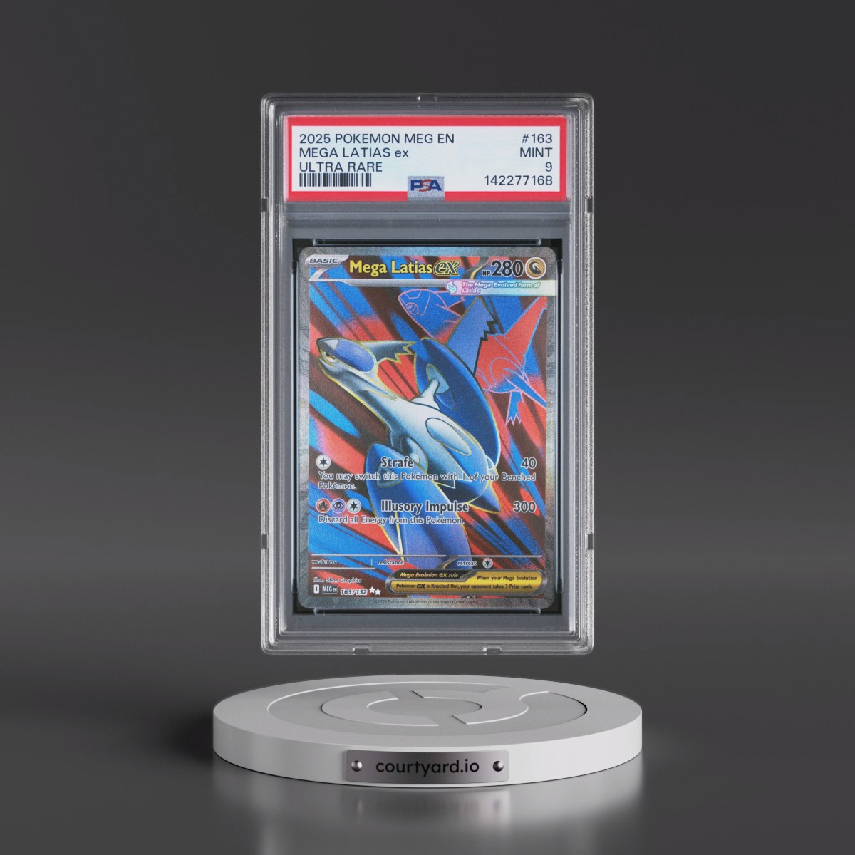 2025 Pokémon Meg EN-Mega Evolution #163 Mega Latias EX - Holo Ultra Rare (PSA 9 MINT)