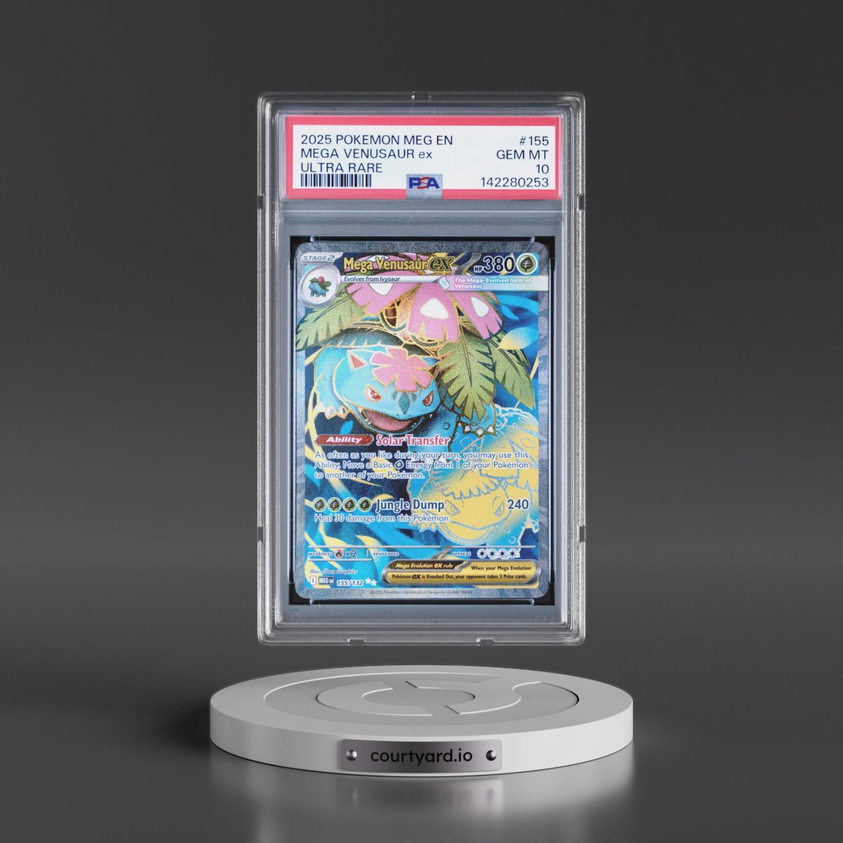 2025 Pokémon Meg EN-Mega Evolution #155 Mega Venusaur EX - Holo Ultra Rare (PSA 10 GEM MINT)