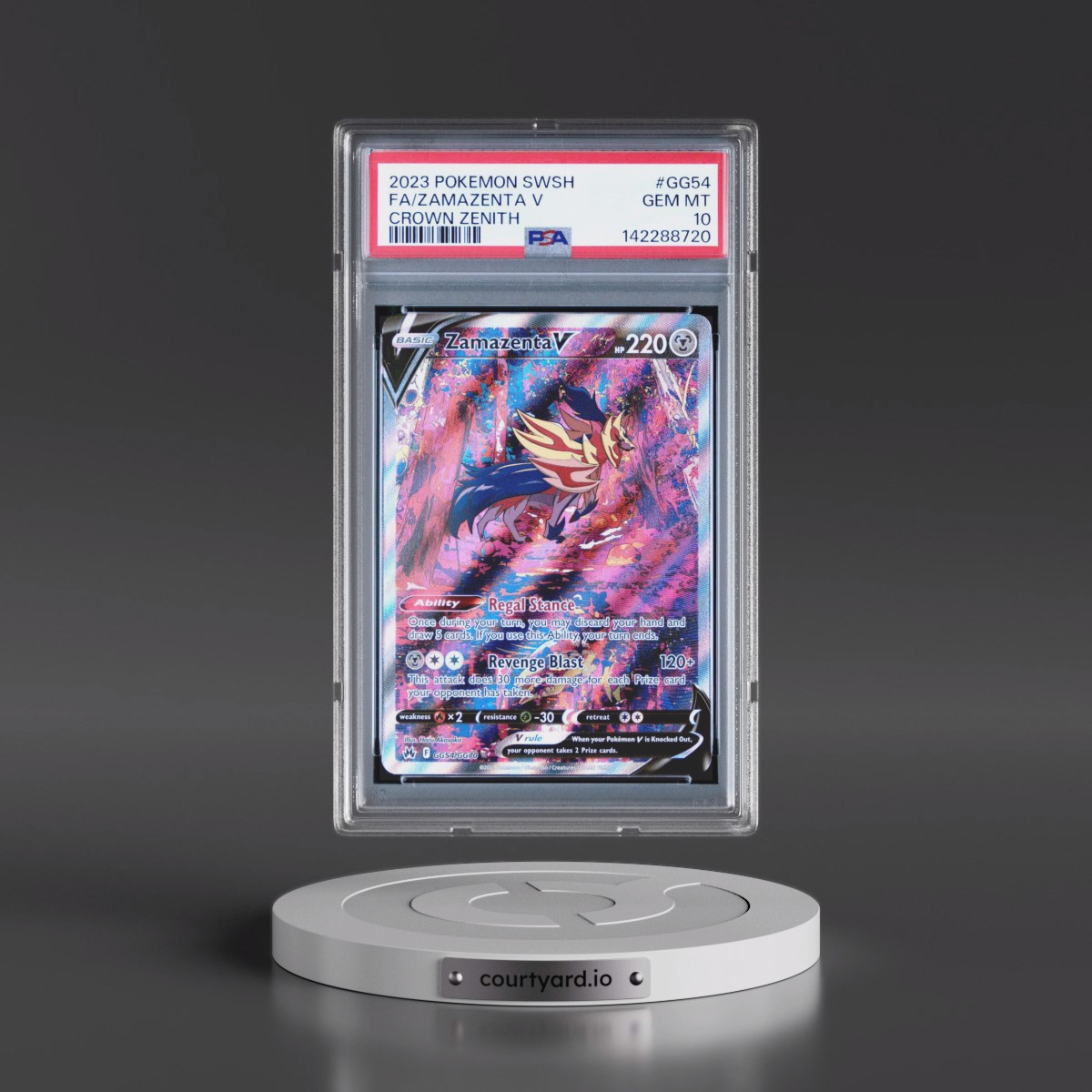 2023 Pokémon Sword and Shield Crown Zenith #GG54 Zamazenta V - Holo Full Art (PSA 10 GEM MINT)