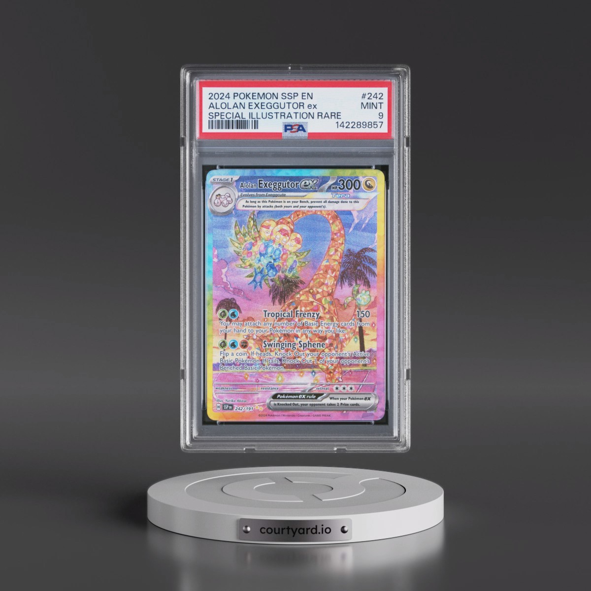 2024 Pokémon Ssp EN-Surging Sparks #242 Alolan Exeggutor EX - Holo Special Illustration Rare (PSA 9 MINT)