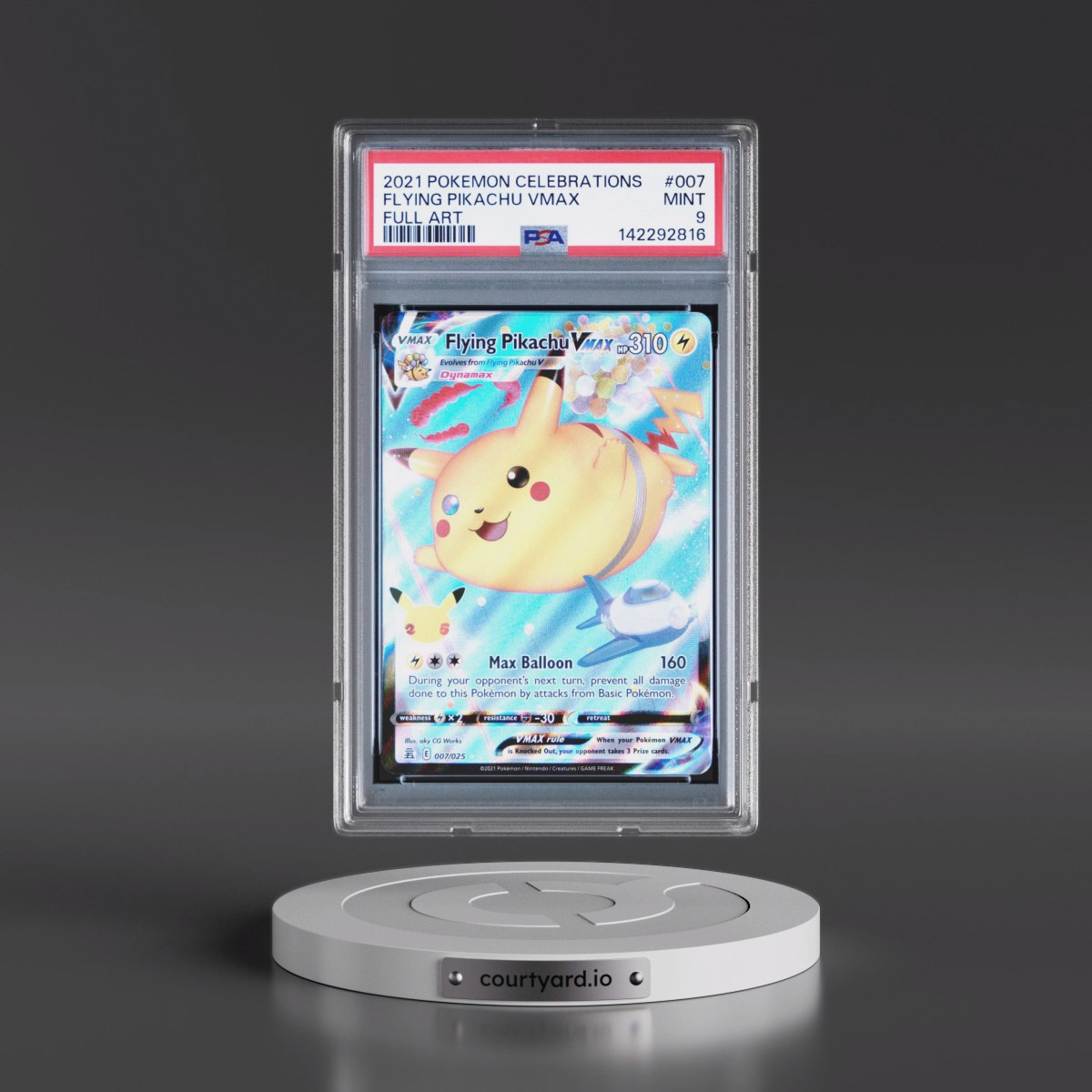 2021 Pokémon Celebrations #007 Flying Pikachu Vmax - Full Art (PSA 9 MINT)
