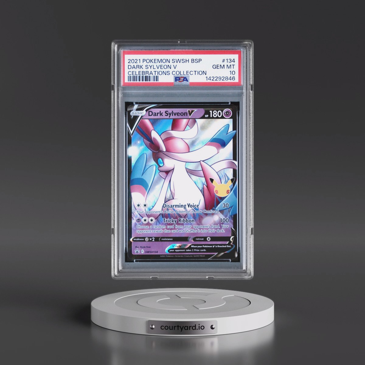 2021 Pokémon Swsh Black Star Promo #134 Dark Sylveon V - Holo Celebrations Collection (PSA 10 GEM MINT)