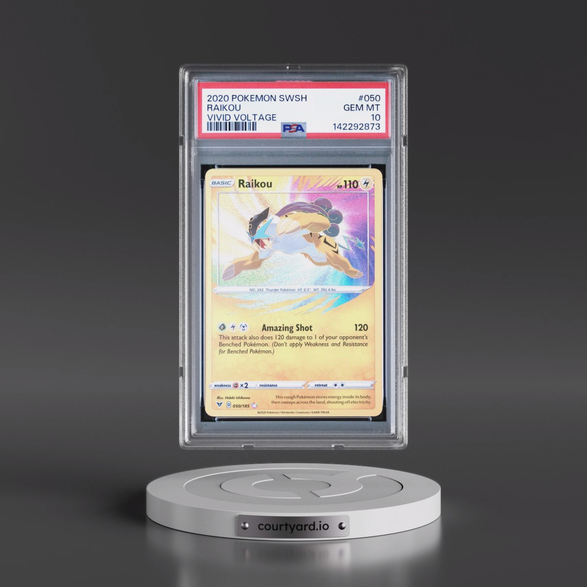 2020 Pokémon Sword & Shield Vivid Voltage #050 Raikou (PSA 10 GEM MINT)