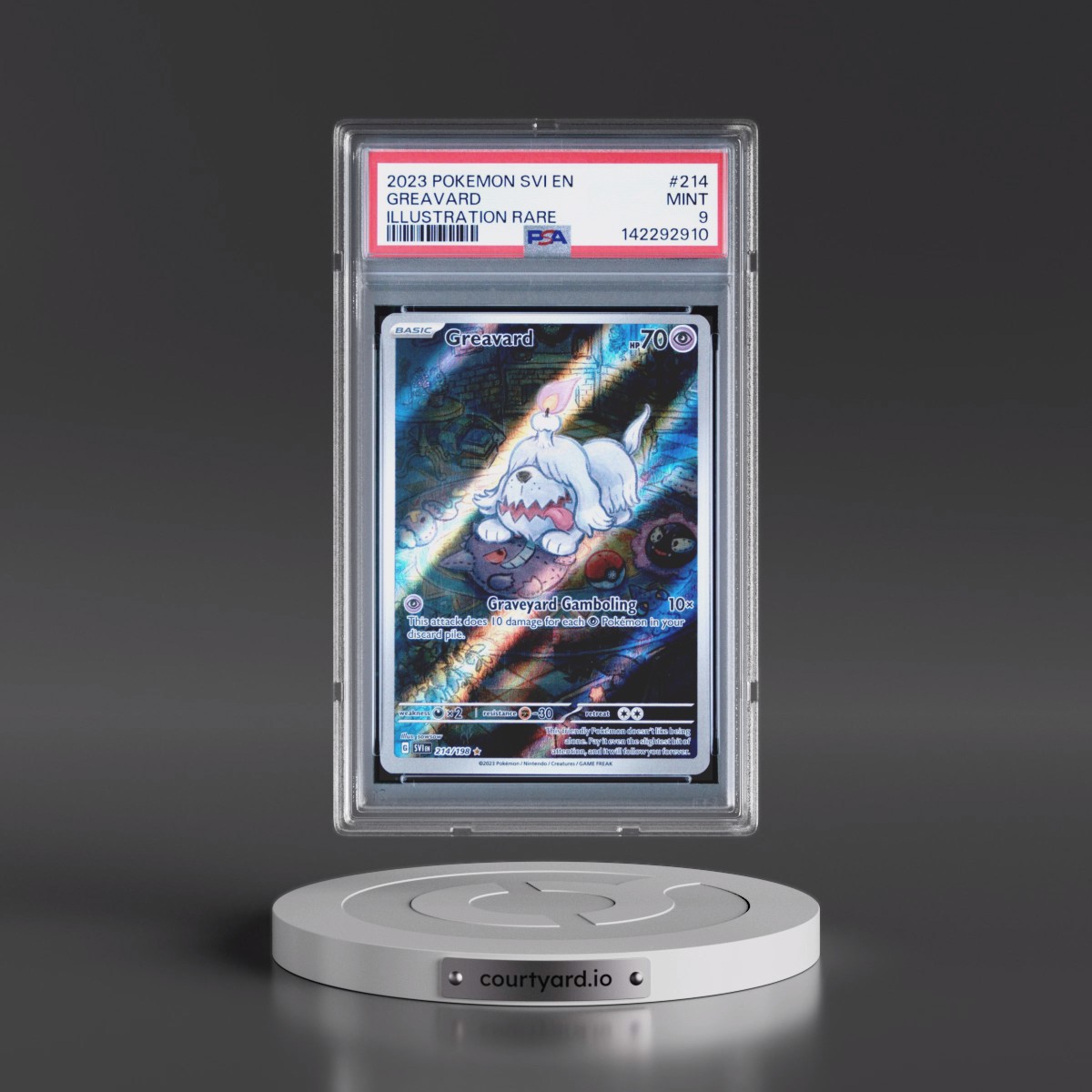 2023 Pokémon Svi EN-Scarlet & Violet #214 Greavard - Illustration Rare (PSA 9 MINT)