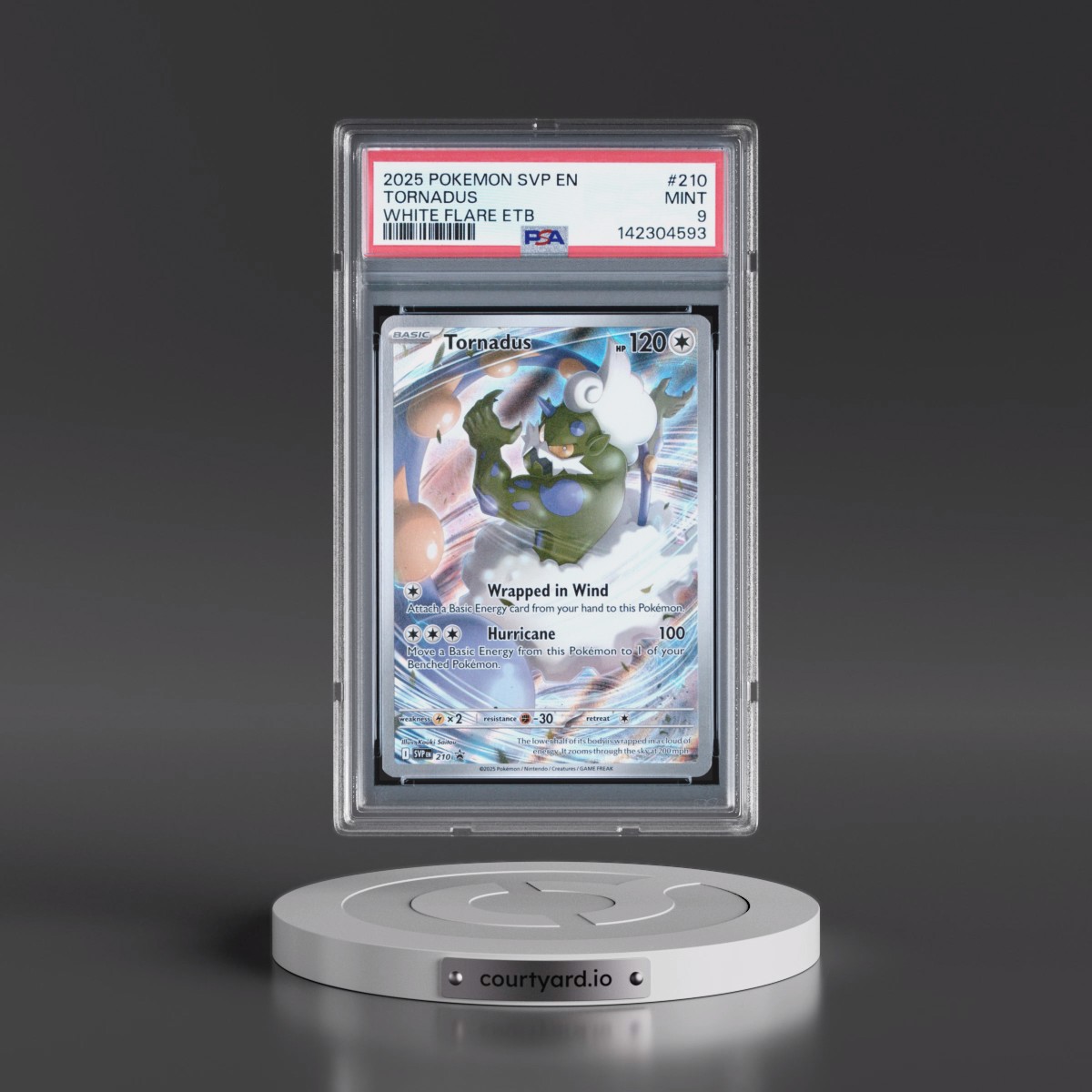 2025 Pokémon Svp EN-SV Black Star Promo #210 Tornadus - White Flare Elite Trainer Box (PSA 9 MINT)