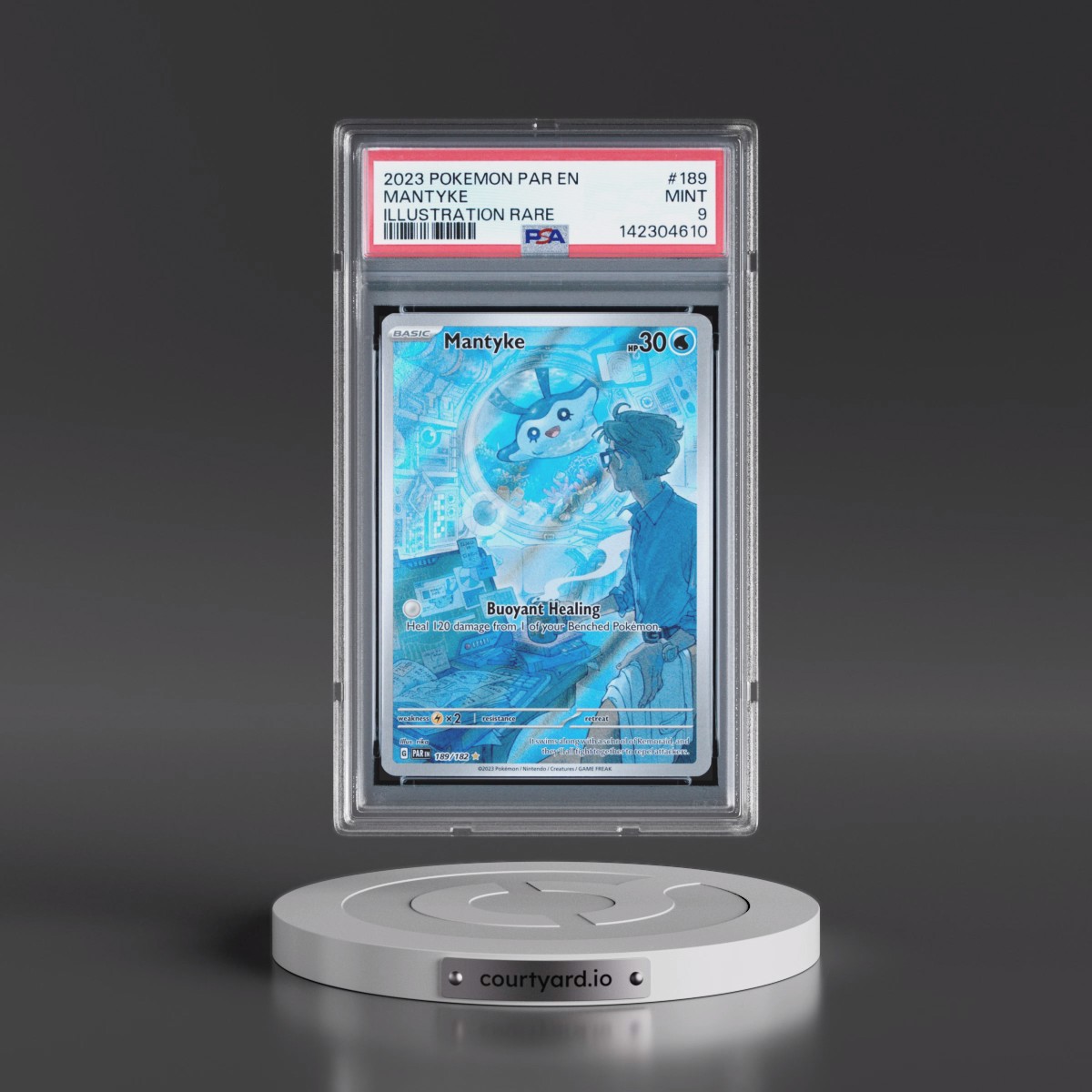 2023 Pokémon Par EN-Paradox Rift #189 Mantyke - Illustration Rare (PSA 9 MINT)