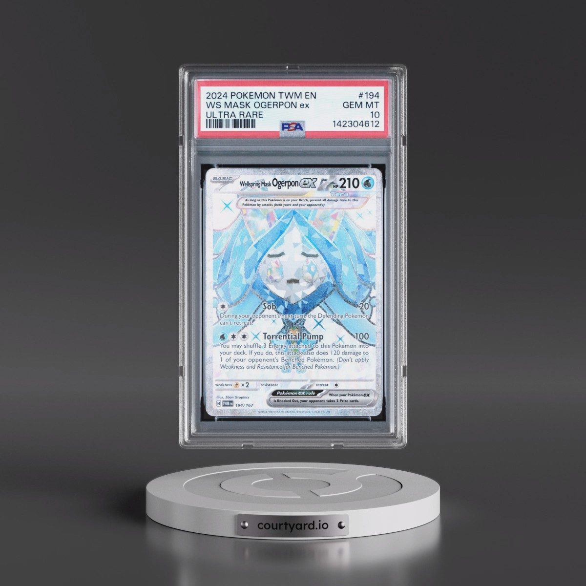 2024 Pokémon Twm EN-Twilight Masquerade #194 Wellspring Mask Ogerpon EX - Holo Ultra Rare (PSA 10 GEM MINT)