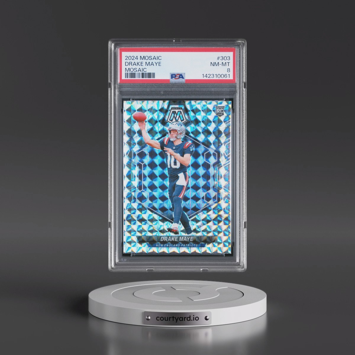 2024 Panini Mosaic #303 Drake Maye - Mosaic (PSA 8 NM-MT)
