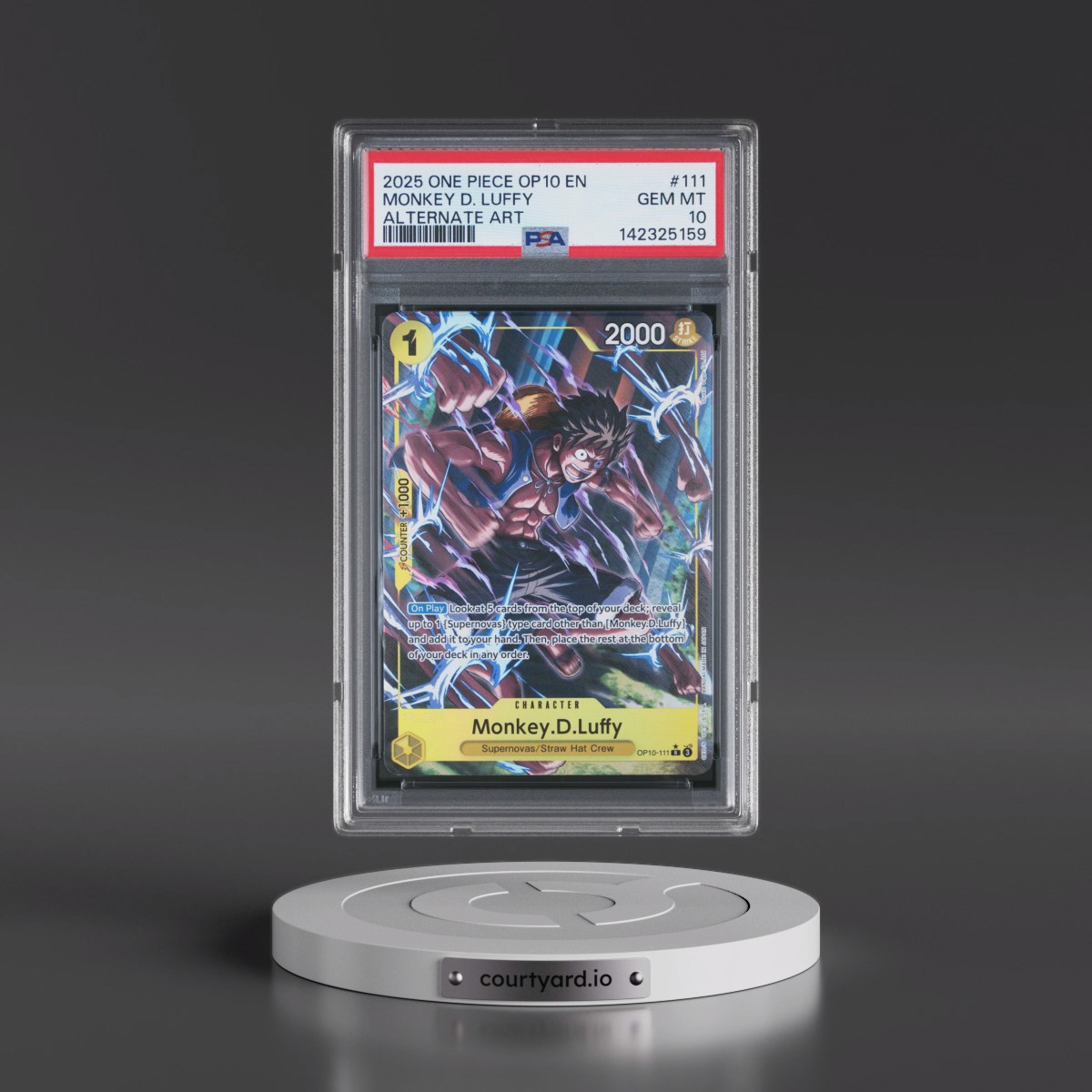 2025 One Piece OP10-Royal Blood #111 Monkey D. Luffy - Alternate Art (PSA 10 GEM MINT)