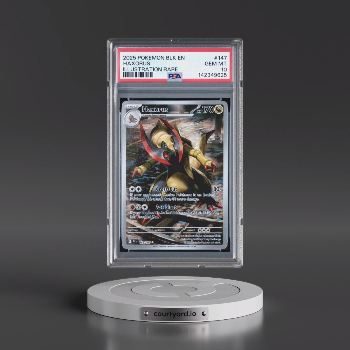 2025 Pokémon Blk EN-Black Bolt #147 Haxorus - Illustration Rare (PSA 10 GEM MINT)