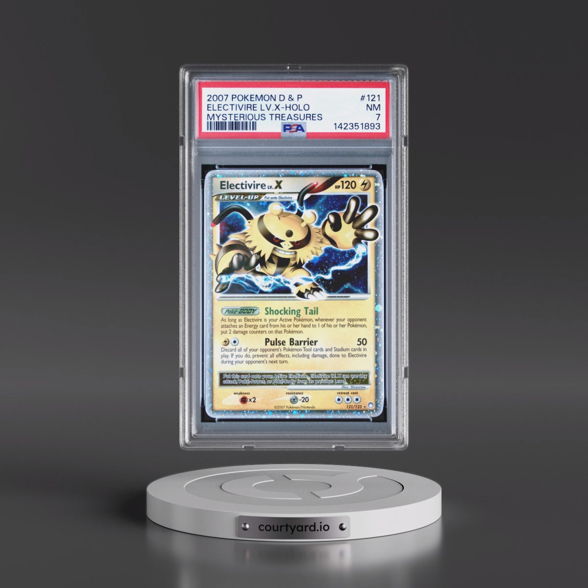 2007 Pokémon Diamond & Pearl Mysterious Treasures #121 Electivire LV.X - Holo (PSA 7 NM)