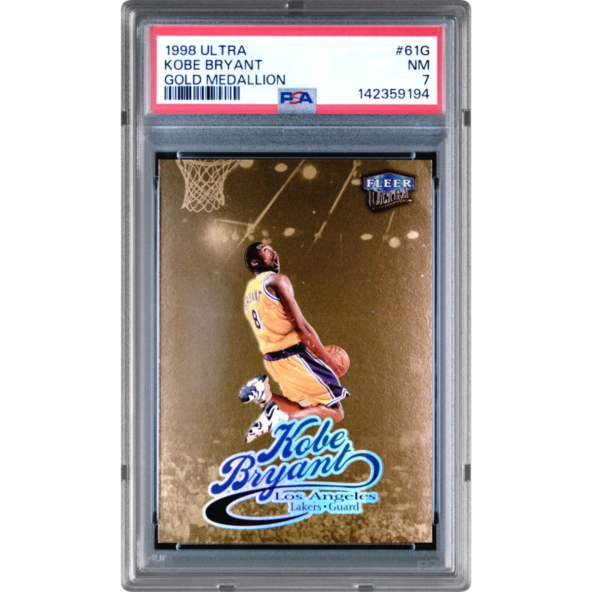 1998 Ultra #61G Kobe Bryant - Gold Medallion (PSA 7 NM)