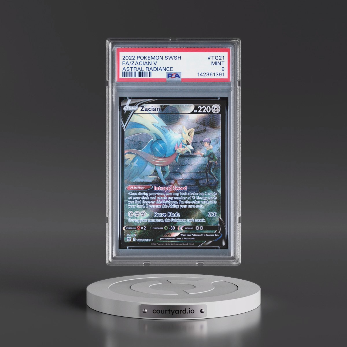 2022 Pokémon Sword & Shield Astral Radiance #TG21 Zacian V - Holo Full Art (PSA 9 MINT)