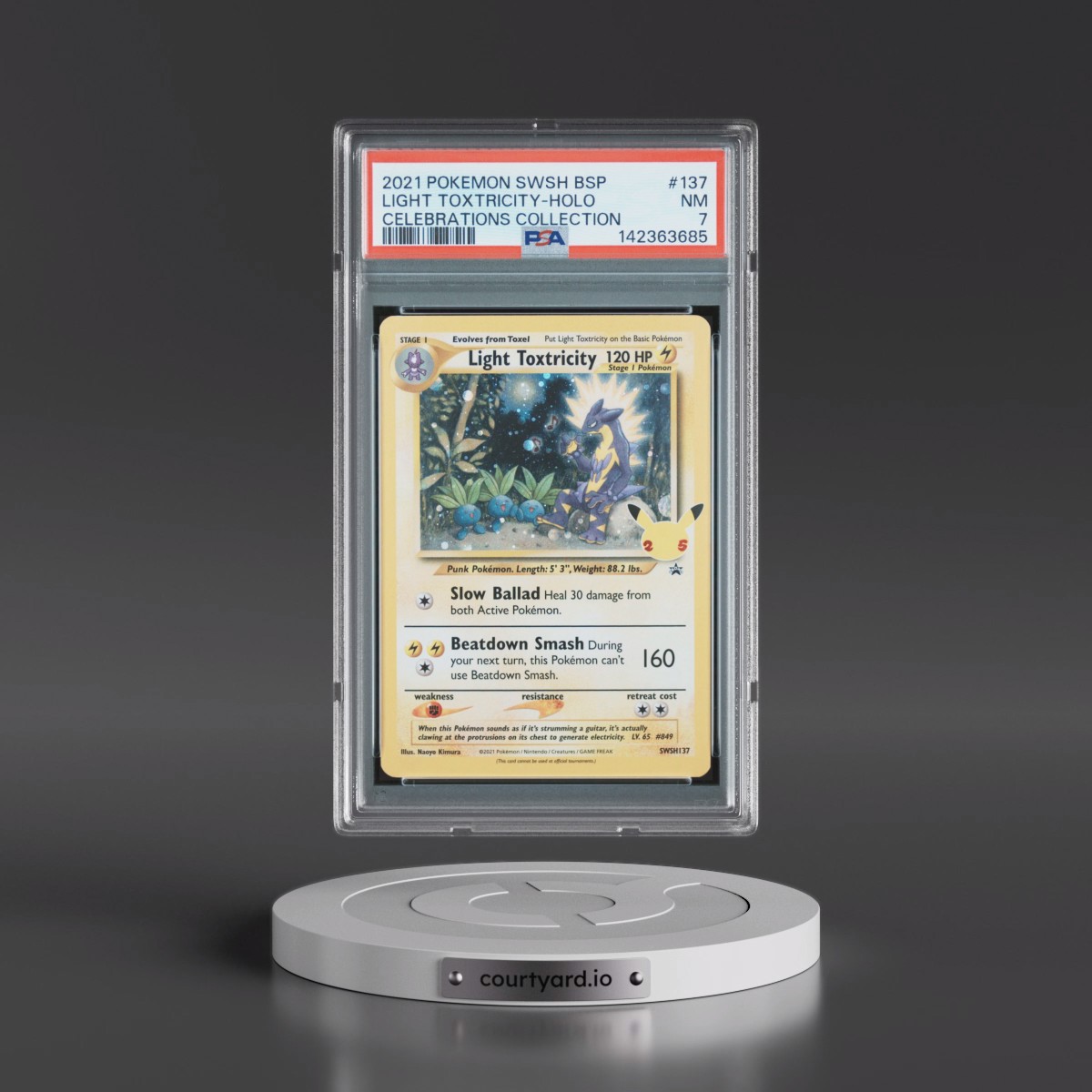 2021 Pokémon Swsh Black Star Promo #137 Light Toxtricity - Holo Celebrations Collection (PSA 7 NM)