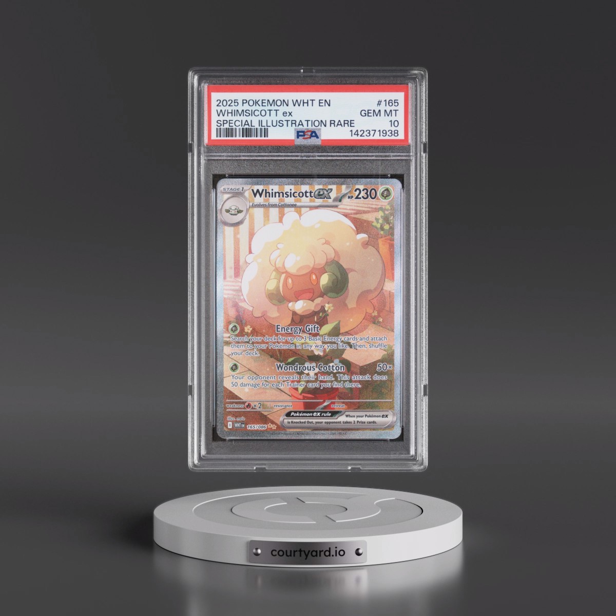 2025 Pokémon Wht EN-White Flare #165 Whimsicott EX - Holo Special Illustration Rare (PSA 10 GEM MINT)
