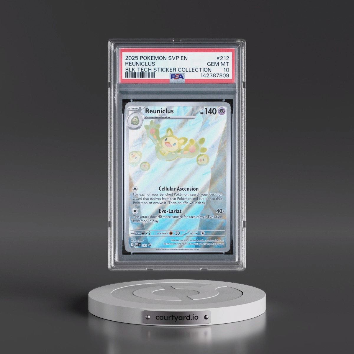 2025 Pokémon Svp EN-SV Black Star Promo #212 Reuniclus - Black Bolt Tech Sticker Collection (PSA 10 GEM MINT)