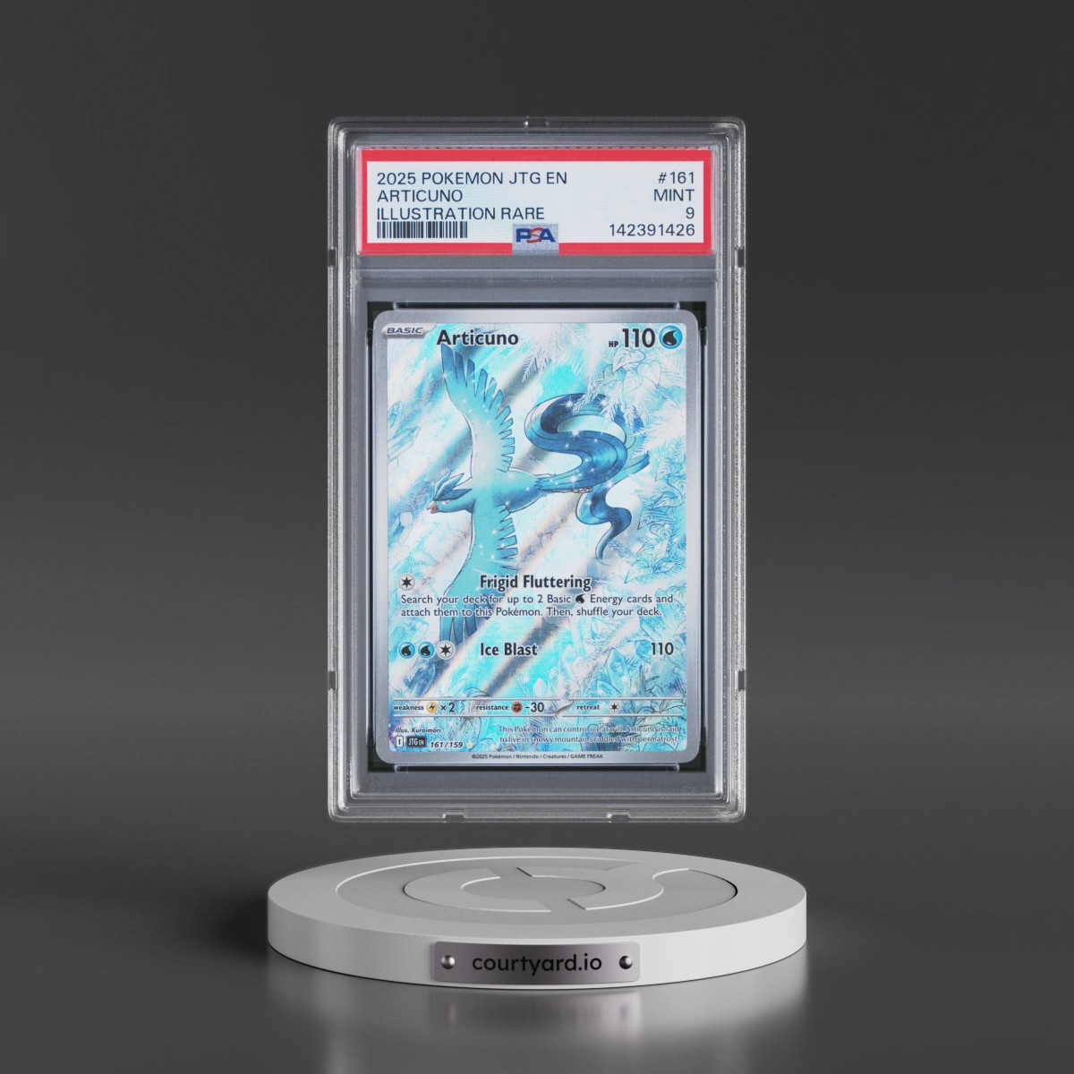 2025 Pokémon Jtg EN-Journey Together #161 Articuno - Illustration Rare (PSA 9 MINT)