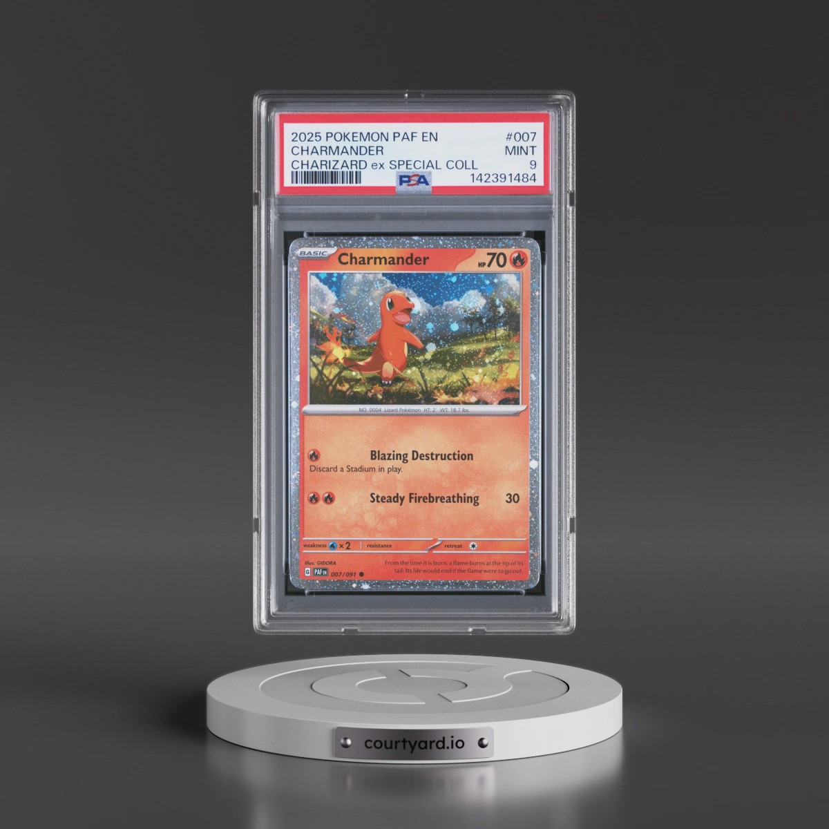2025 Pokémon Paf EN-Paldean Fates #007 Charmander - Charizard EX Special Collection (PSA 9 MINT)