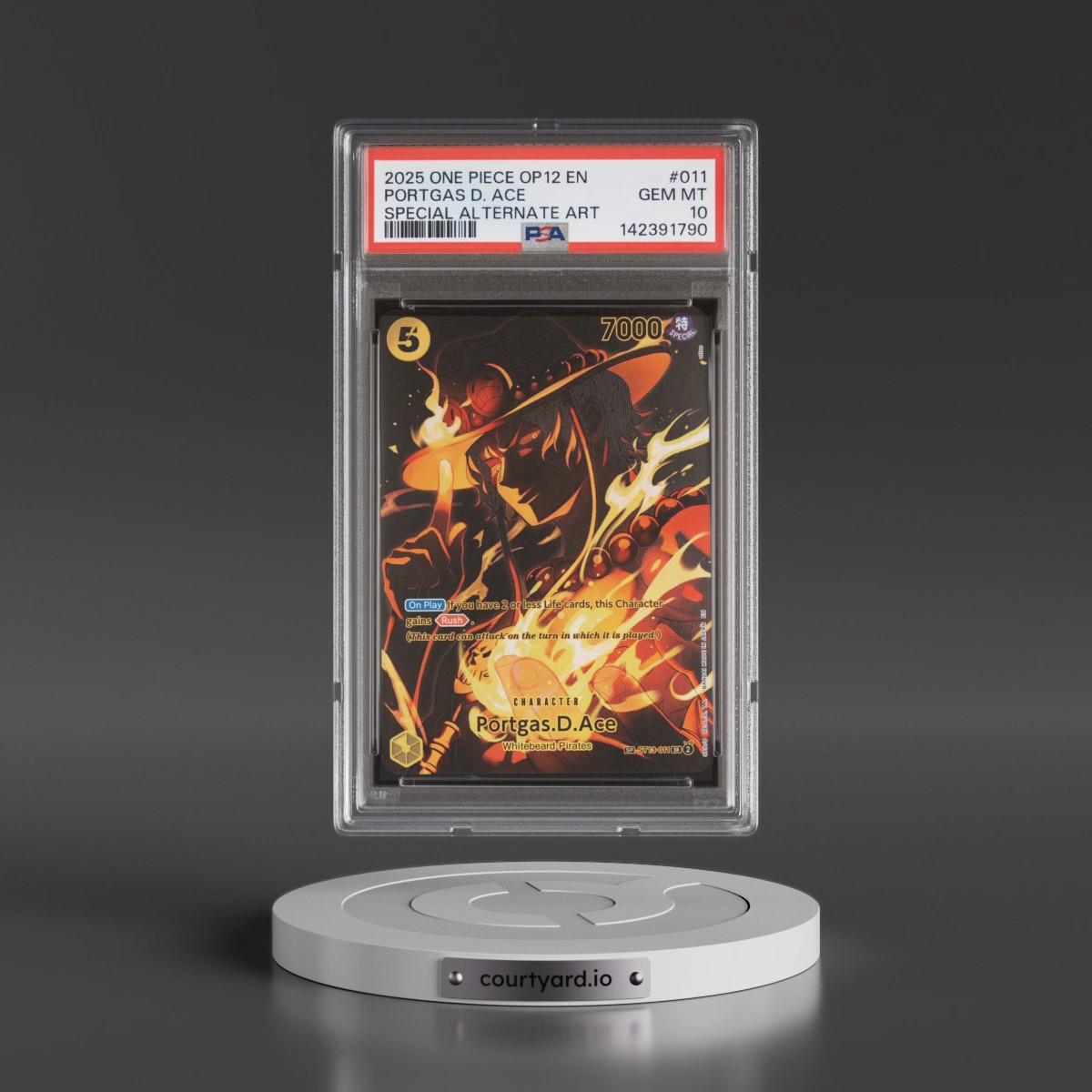 2025 One Piece OP12-Legacy of the Master #011 Portgas D. Ace - Special Alternate Art (PSA 10 GEM MINT) - Photo