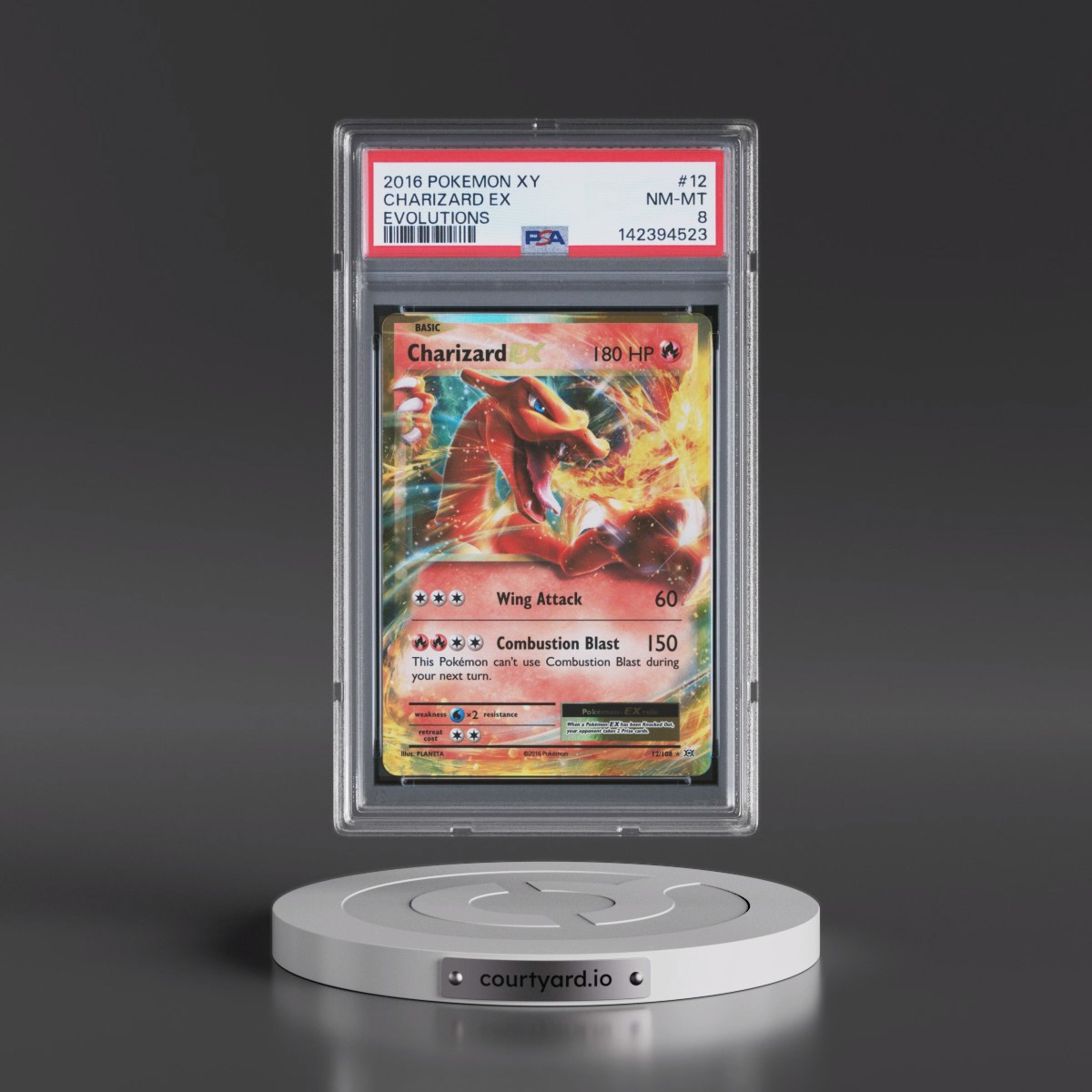 2016 Pokémon XY Evolutions #12 Charizard EX - Holo (PSA 8 NM-MT)