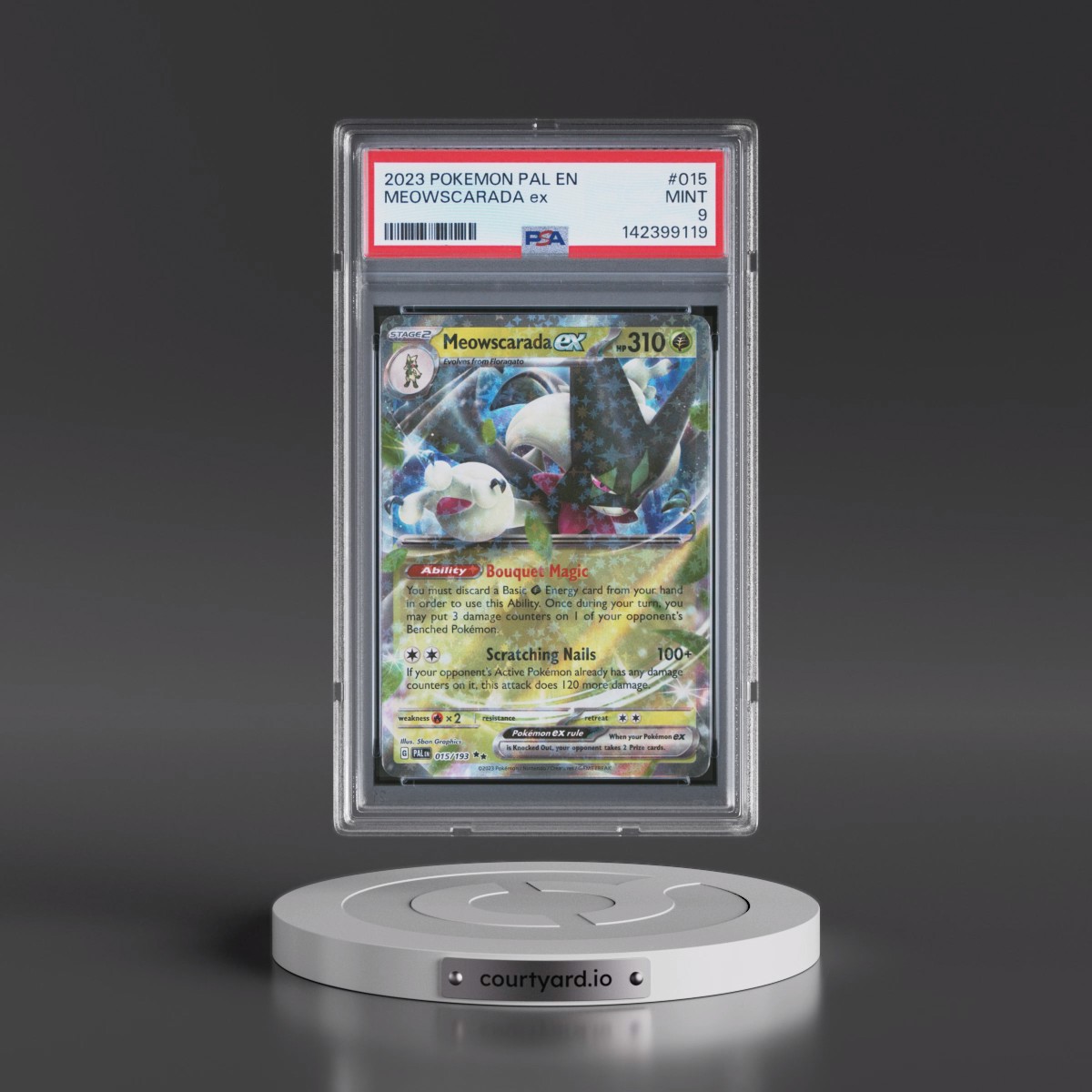 2023 Pokémon Pal EN-Paldea Evolved #015 Meowscarada EX - Holo (PSA 9 MINT)