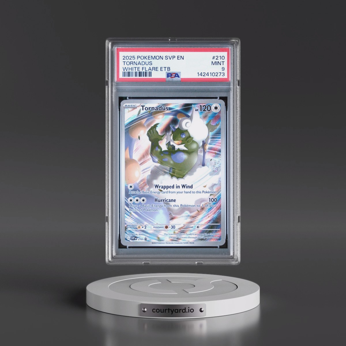 2025 Pokémon Svp EN-SV Black Star Promo #210 Tornadus - White Flare Elite Trainer Box (PSA 9 MINT)