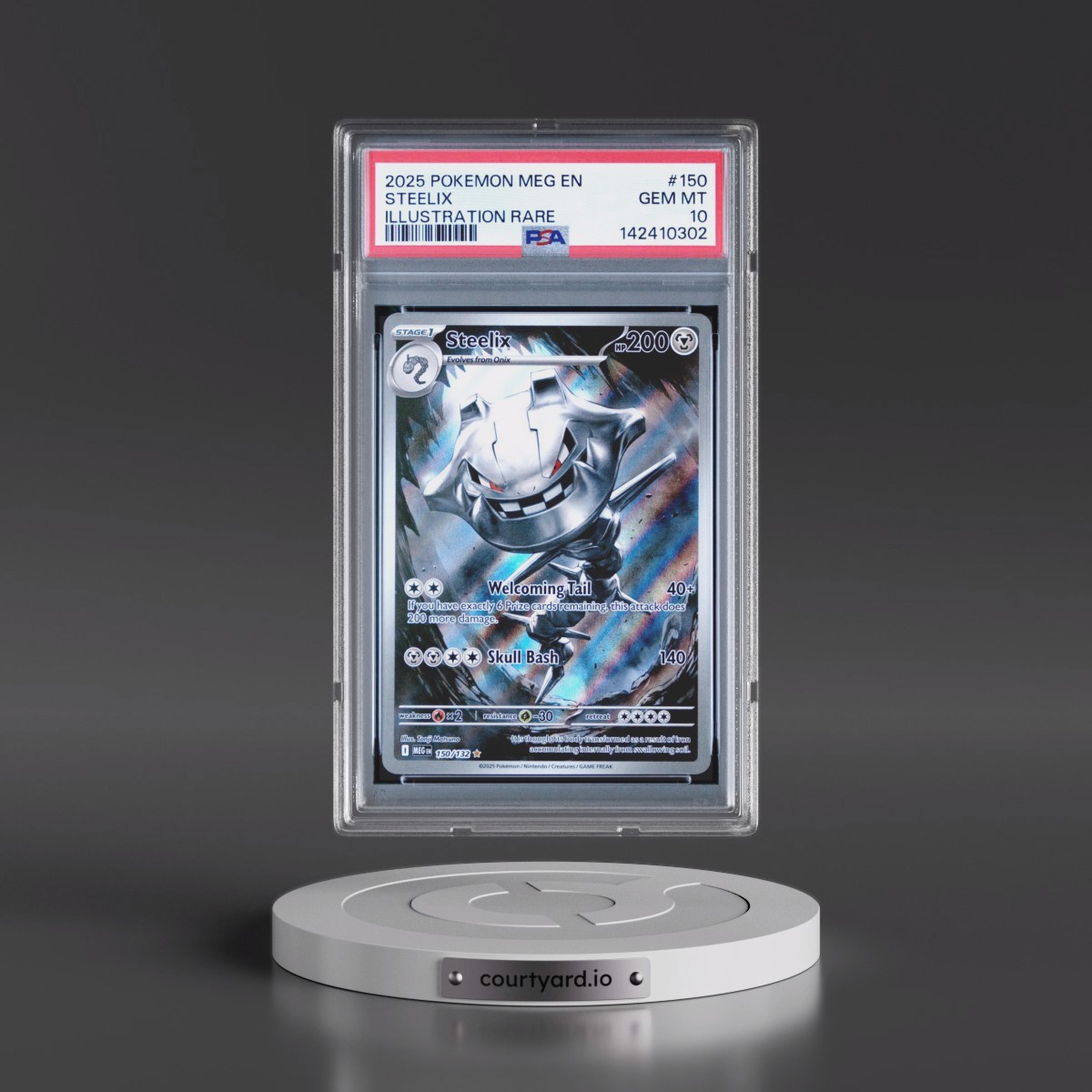 2025 Pokémon Meg EN-Mega Evolution #150 Steelix - Illustration Rare (PSA 10 GEM MINT)