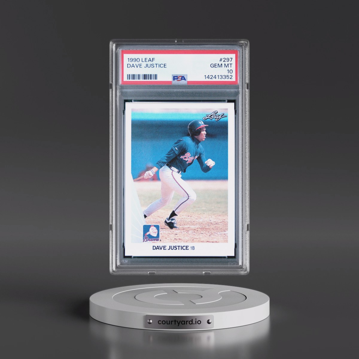 1990 Leaf #297 Dave Justice (PSA 10 GEM MINT)