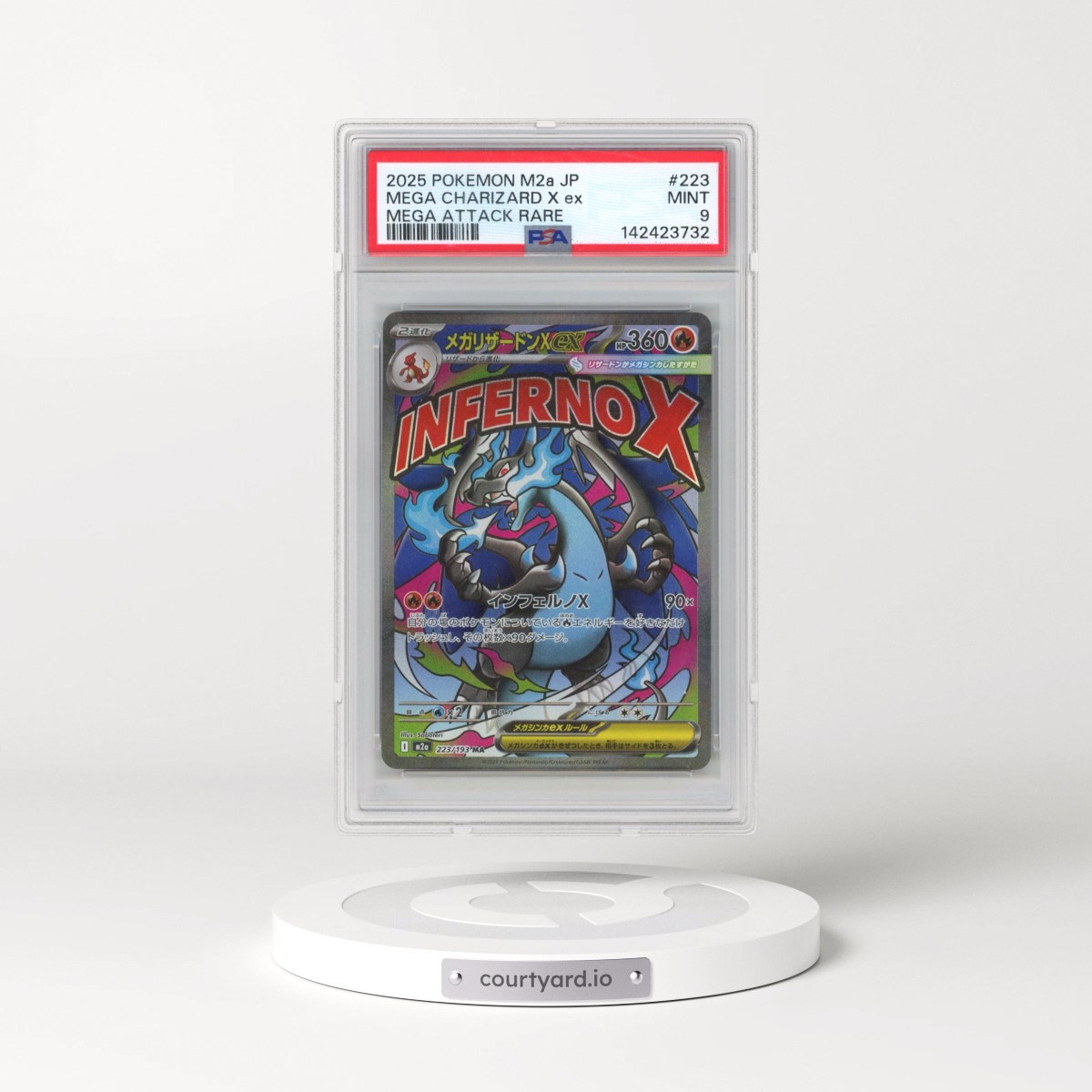 2025 Pokémon M2a-Mega Dream EX #223 Mega Charizard X EX - Holo Mega Attack Rare (PSA 9 MINT)
