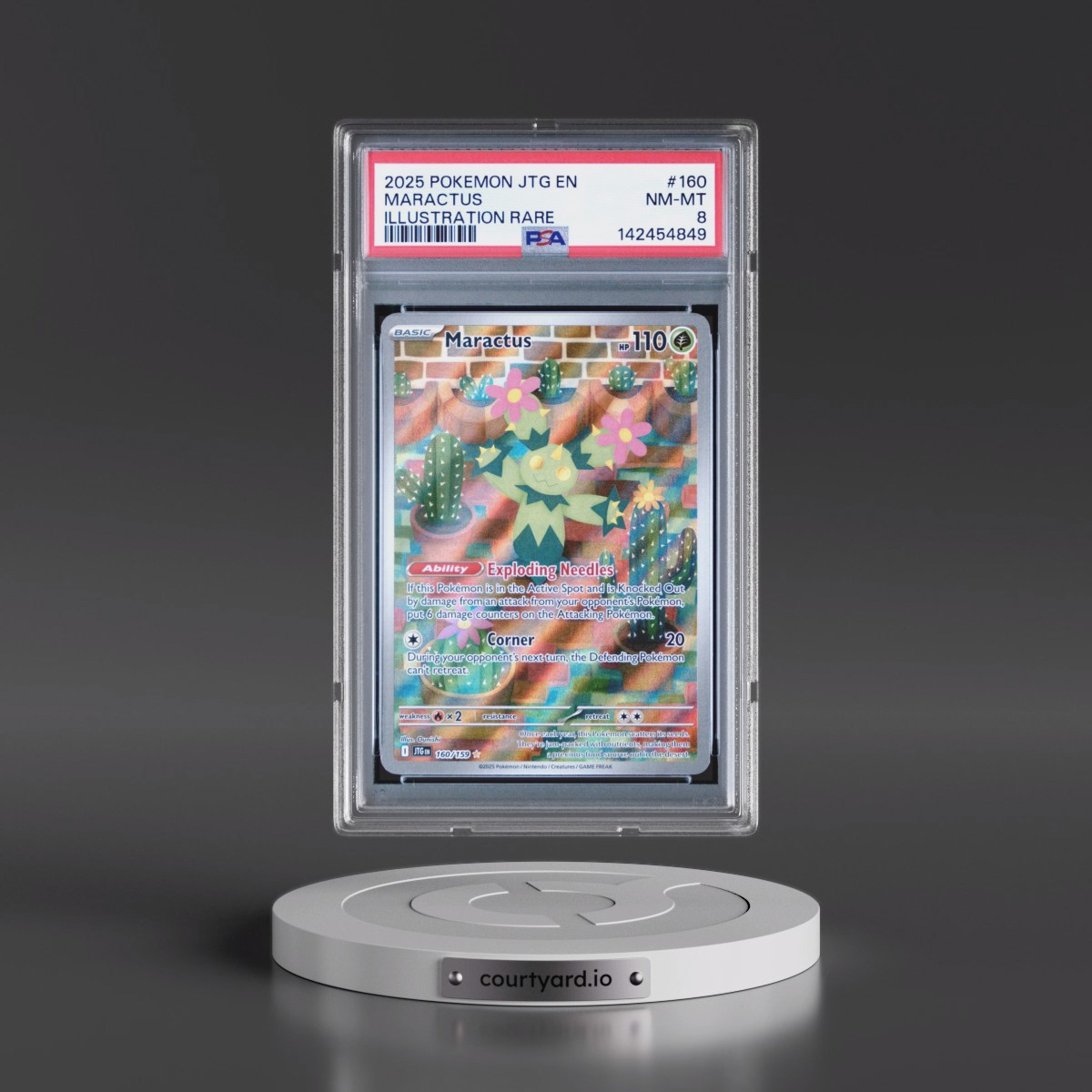 2025 Pokémon Jtg EN-Journey Together #160 Maractus - Illustration Rare (PSA 8 NM-MT)