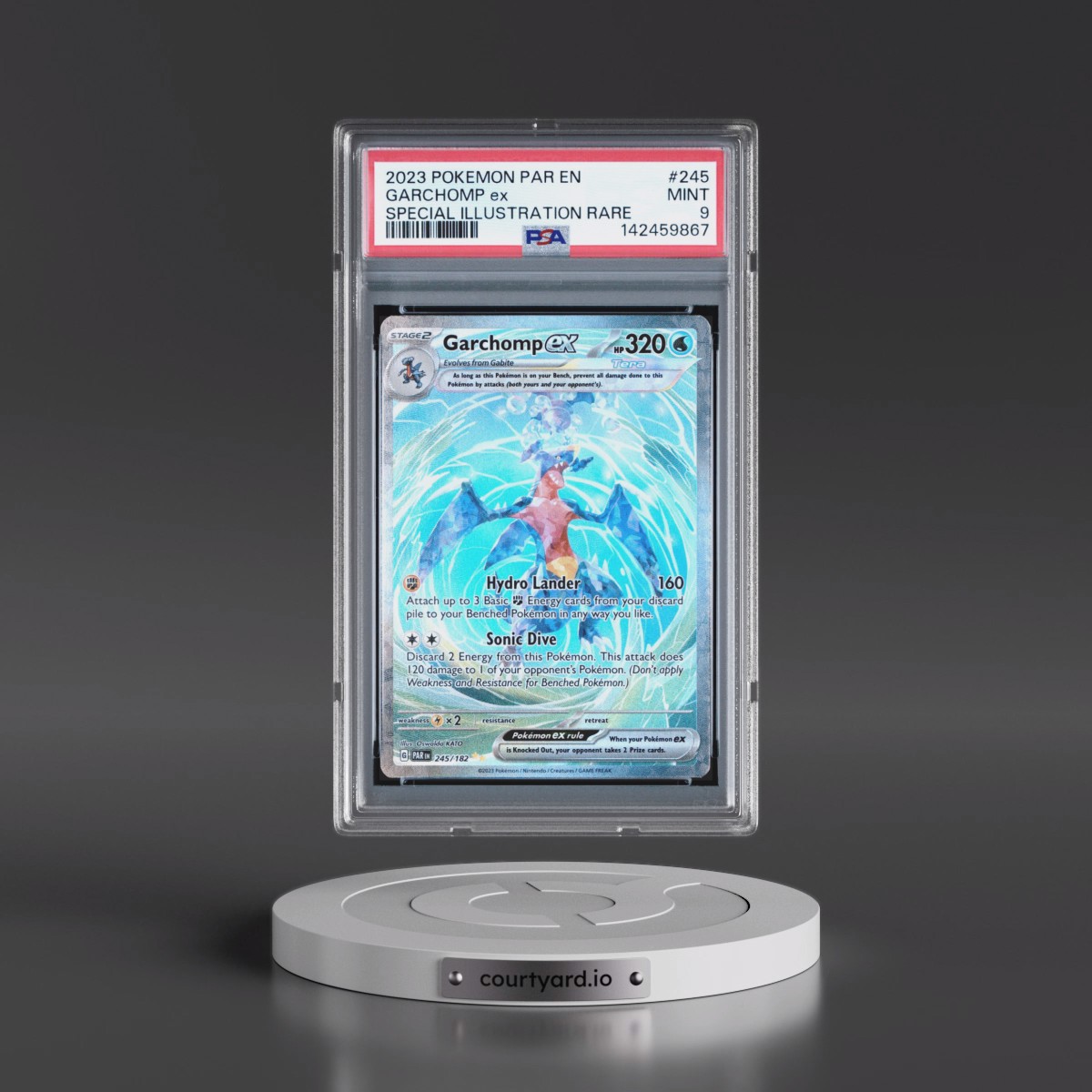 2023 Pokémon Par EN-Paradox Rift #245 Garchomp EX - Holo Special Illustration Rare (PSA 9 MINT)